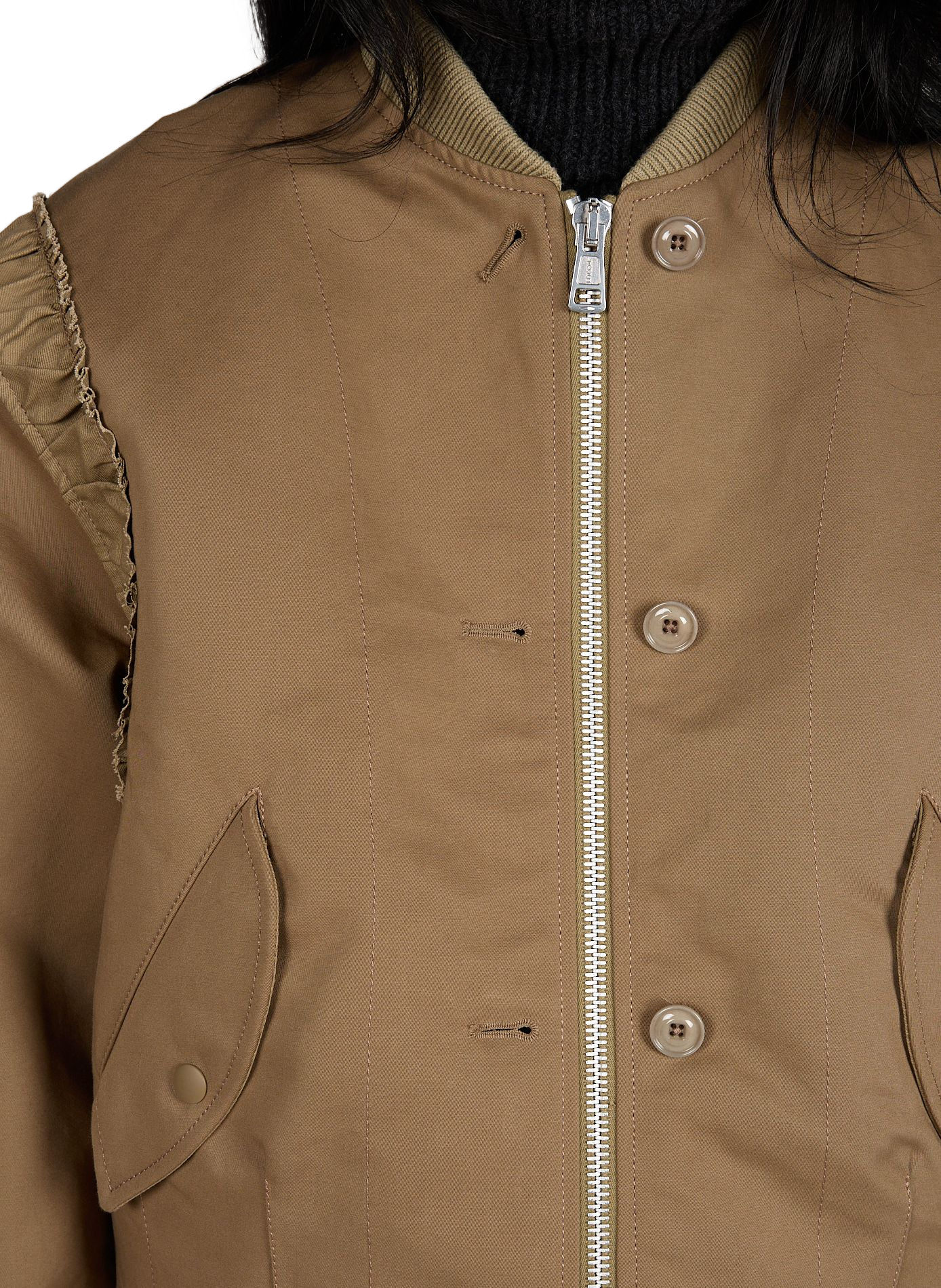 Frill Kharkee double satin weave bomber OUR LEGACY Khaki