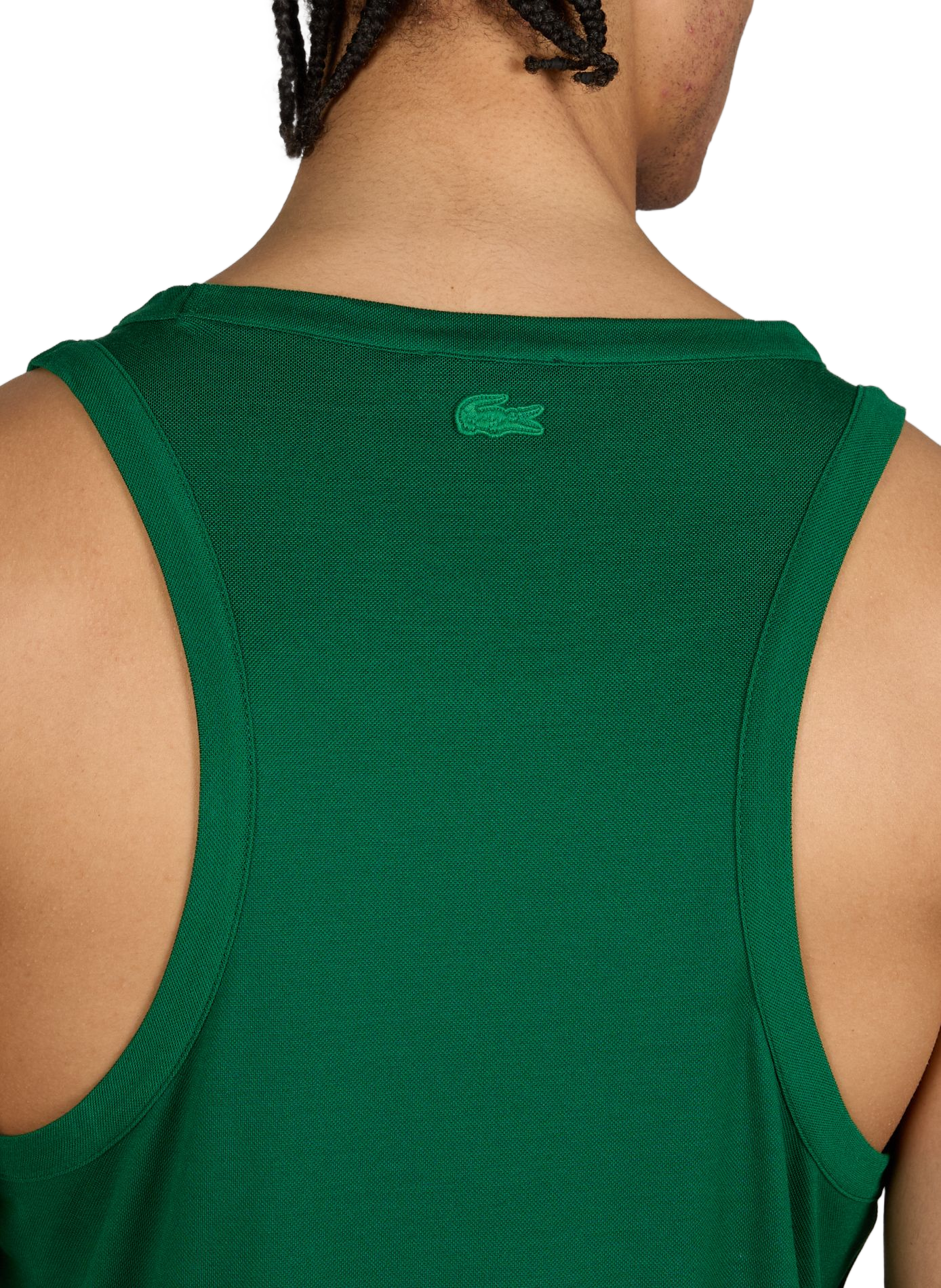 Débardeur à col rond en soie LACOSTE Vert