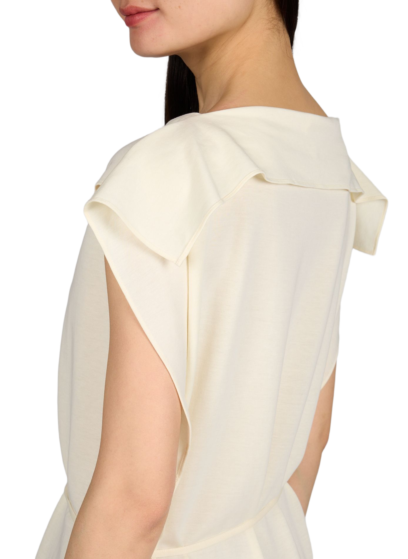 Robe longue col carré en coton mélangé VIKTORIA CHAN Beige