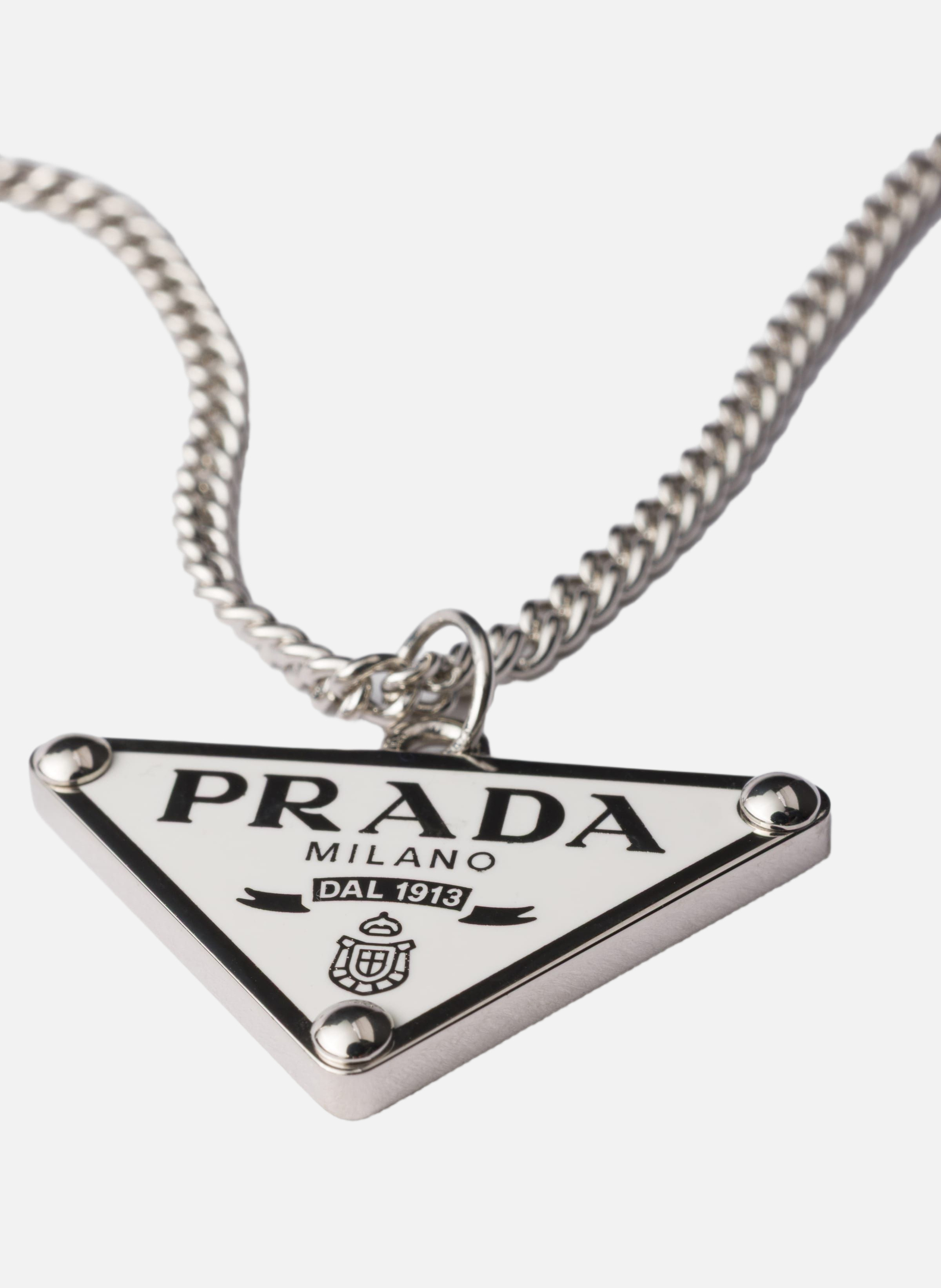 Collier en métal émaillé PRADA Argent
