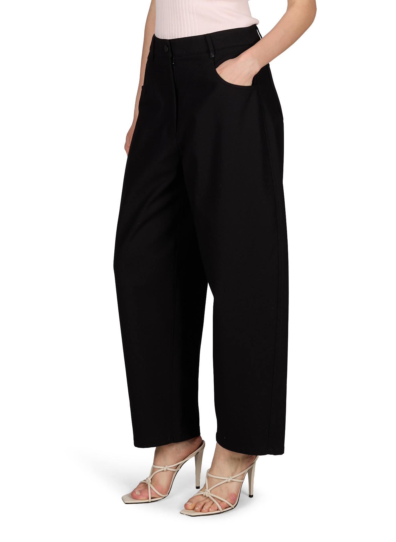 Solid color wide leg cotton trousers LE 17 SEPTEMBRE Black