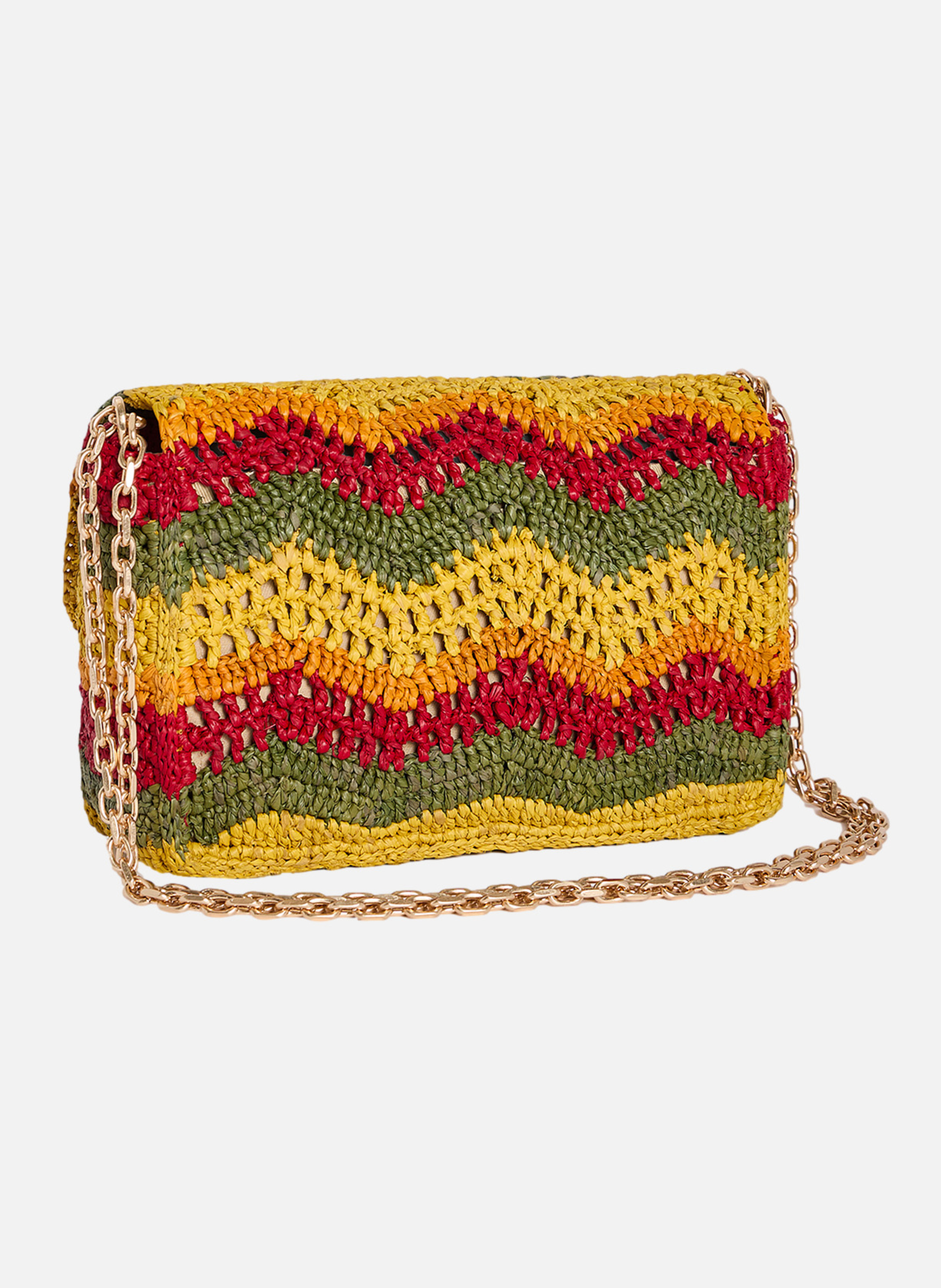 Moyen sac moon en raphia VANESSA BRUNO Multicolore