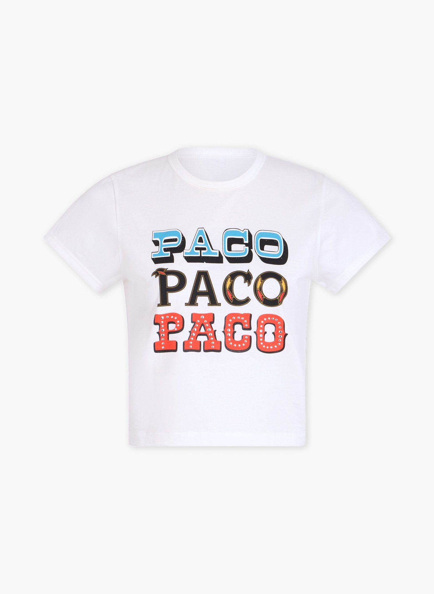 T-shirt imprimé paco en coton RABANNE Blanc