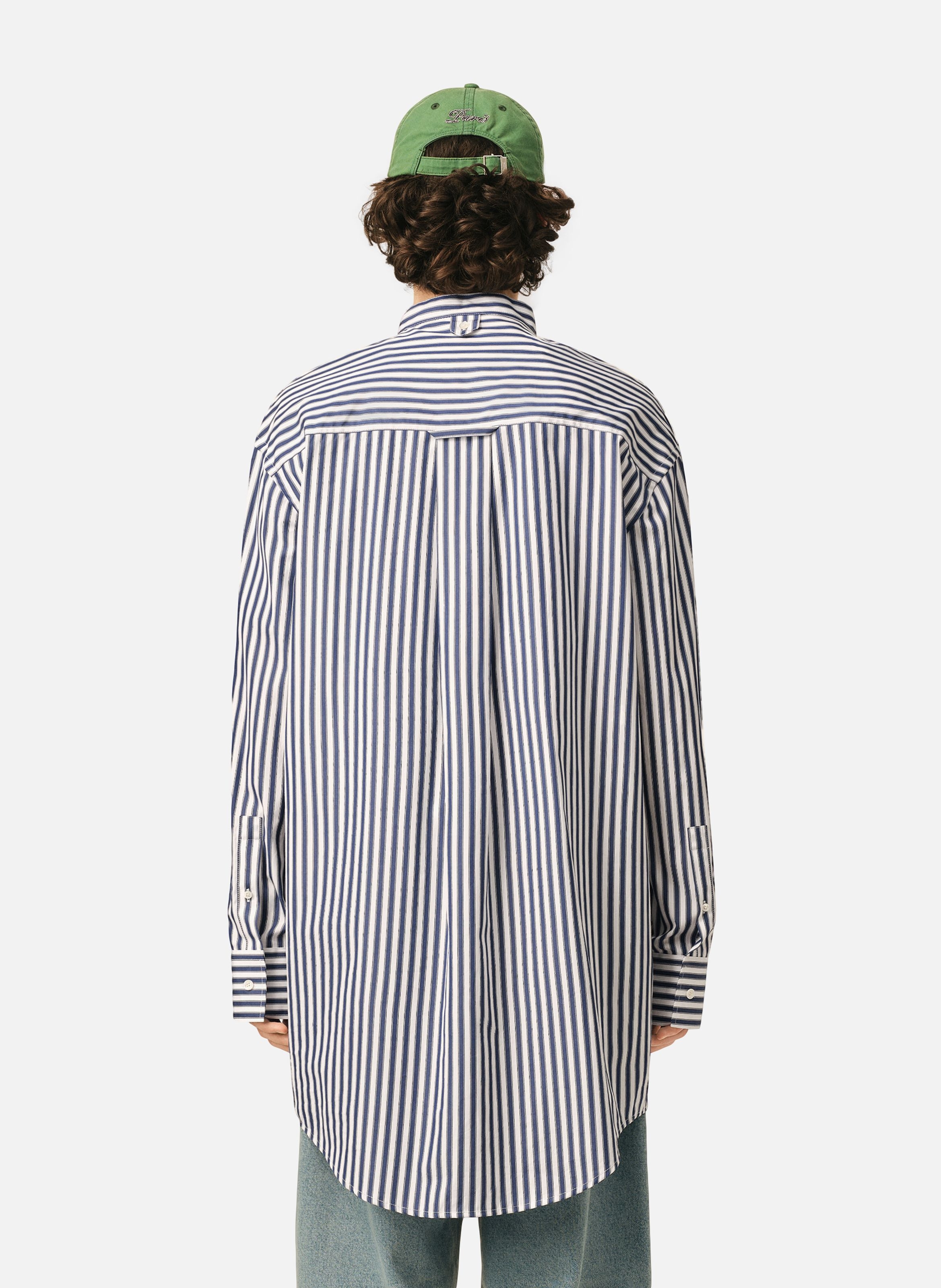 Robe tunique unisexe en coton col mao AMI PARIS Bleu