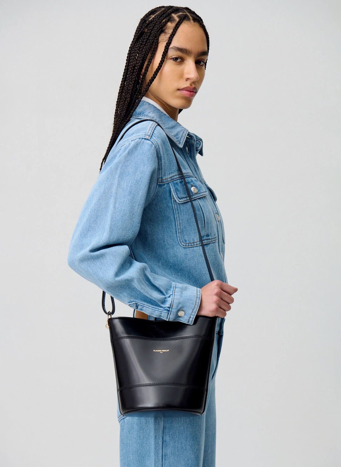 Sac seau en cuir CLAUDIE PIERLOT Noir