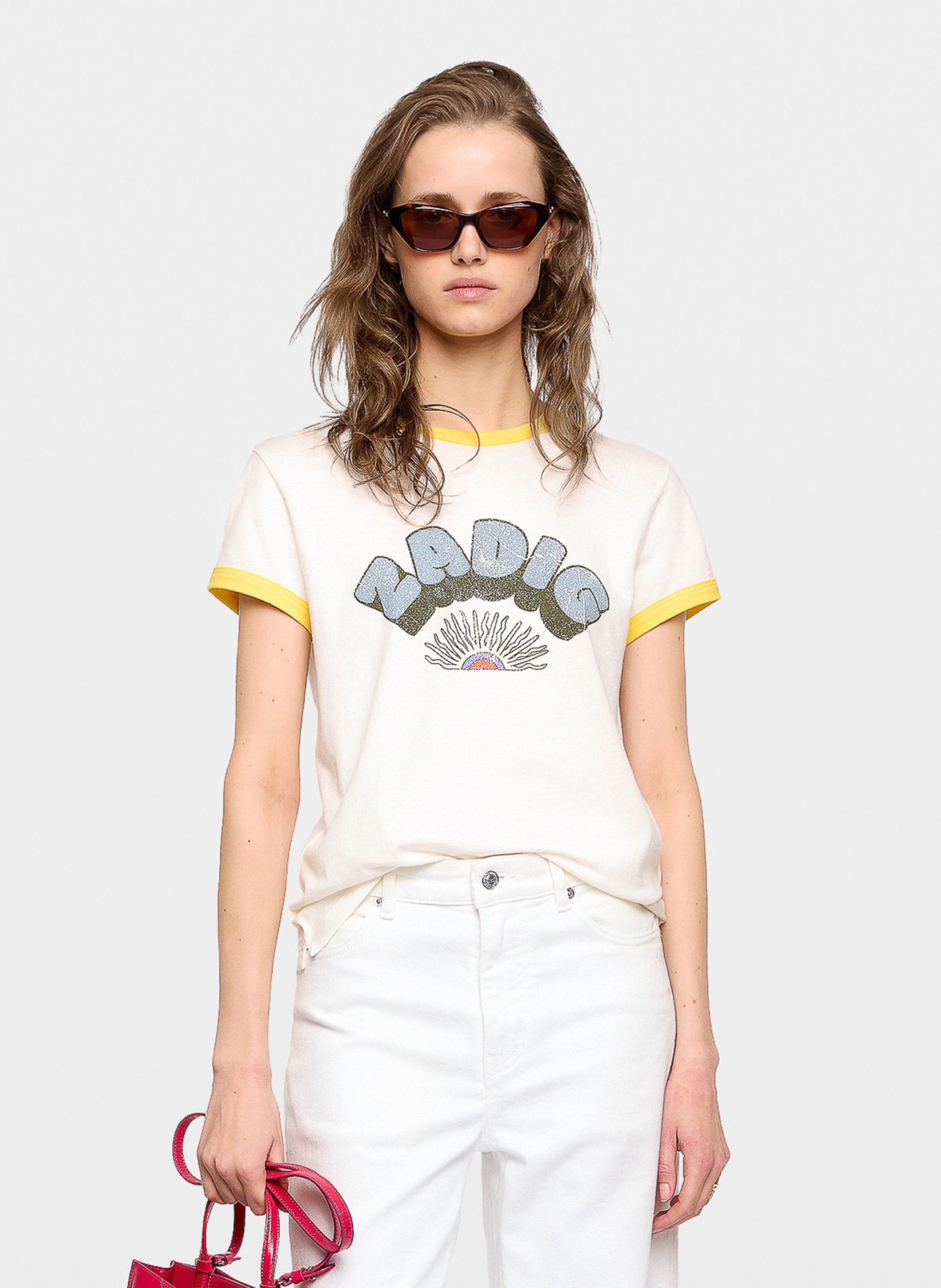 Tee-shirt col rond en coton bio walk ZADIG&VOLTAIRE Blanc