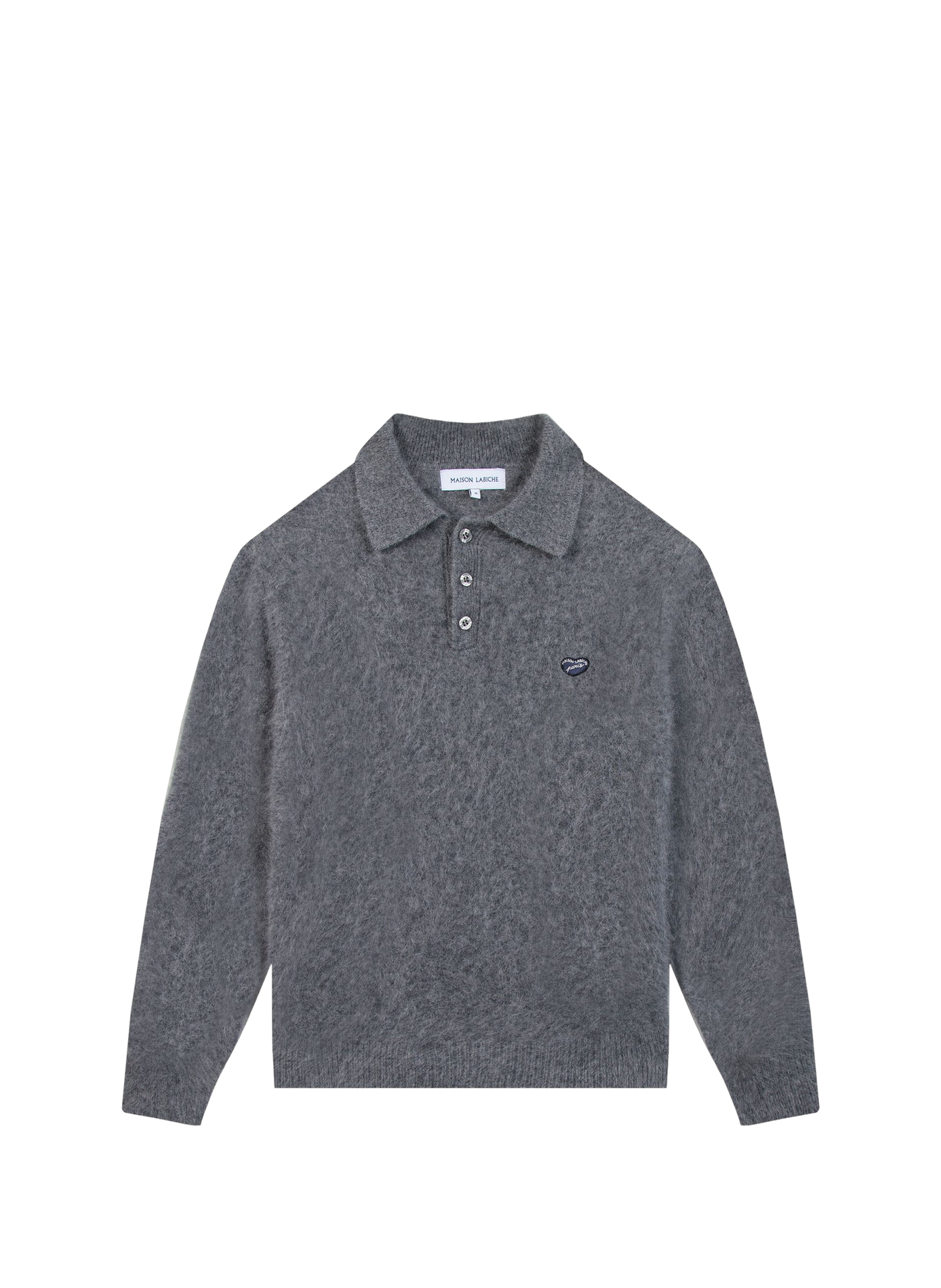 Straight polo in wool and cashmere blend MAISON LABICHE Grey