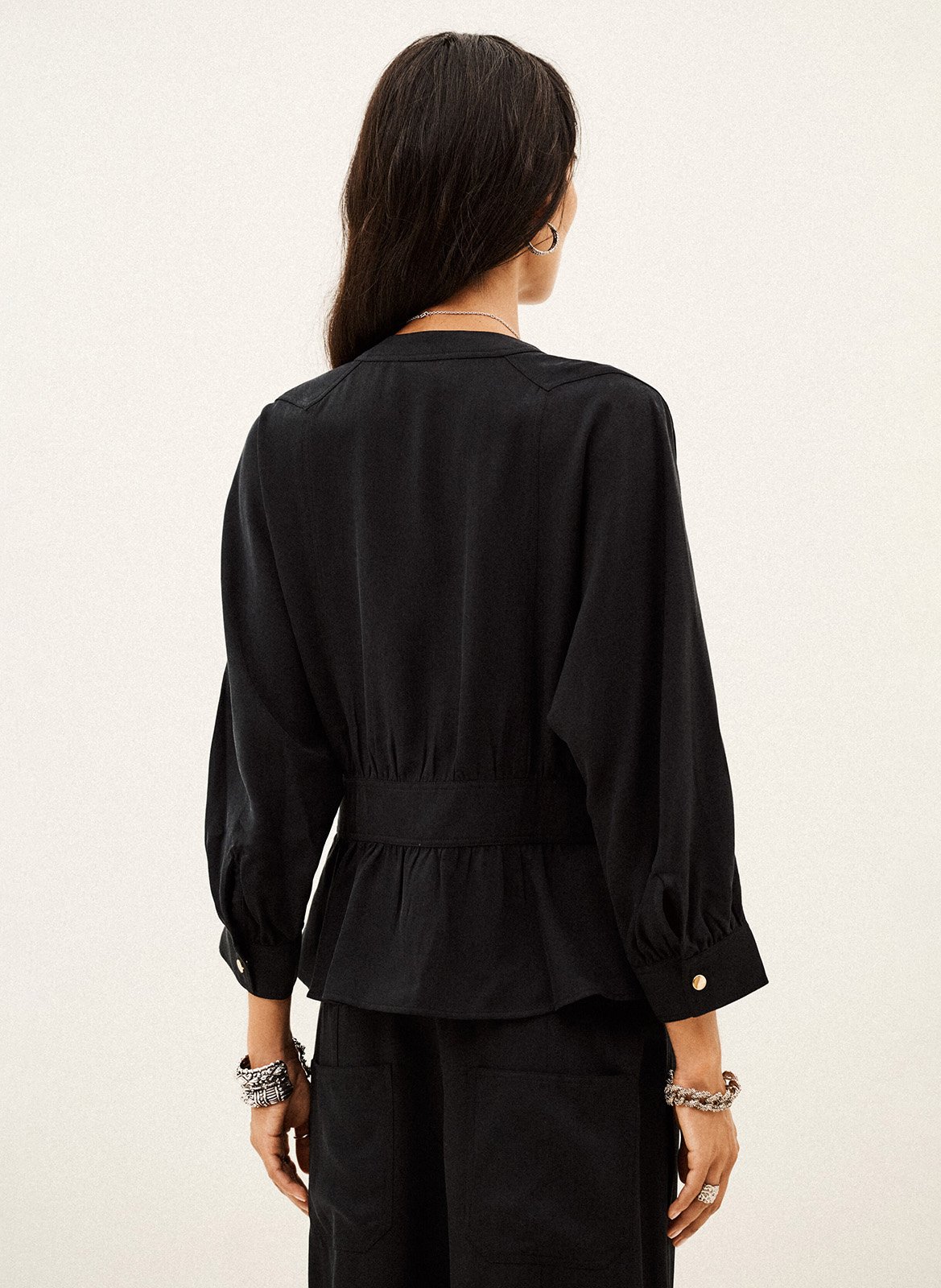 Gilet manches longues à liens precila BA&SH Noir