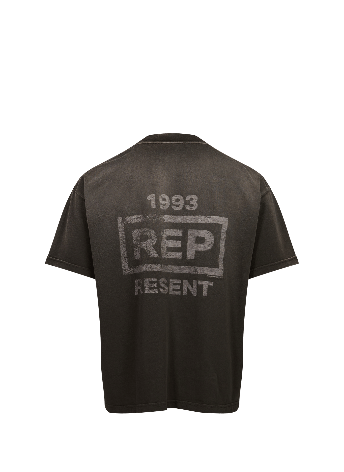 Bedrukt T-shirt met ronde hals van katoen. REPRESENT Grijs