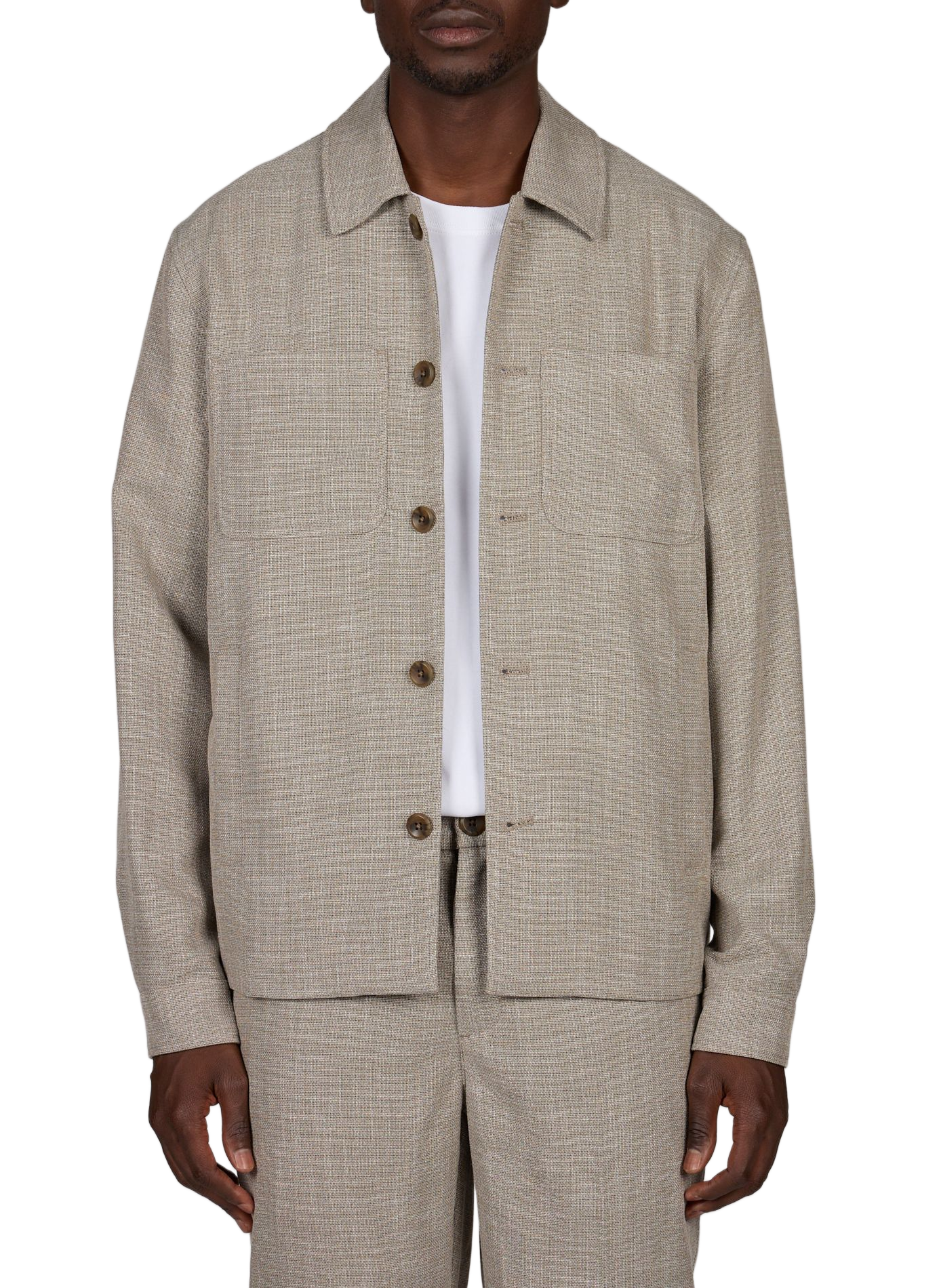 Straight tweed shirt jacket LES DEUX Beige