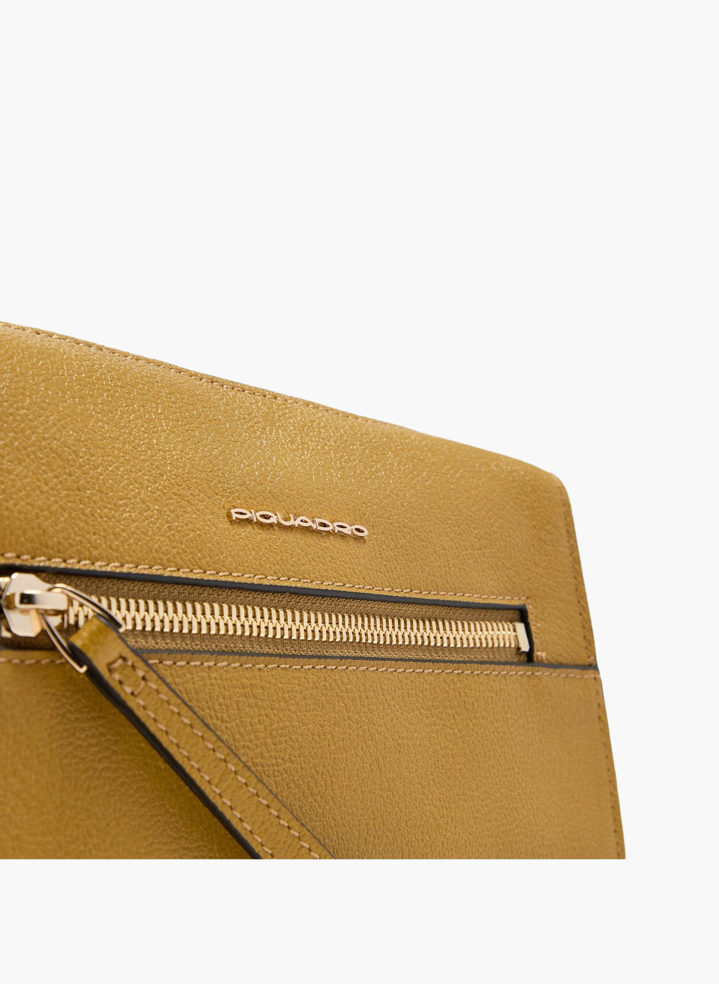 Dames leren smartphone clutch PIQUADRO Geel