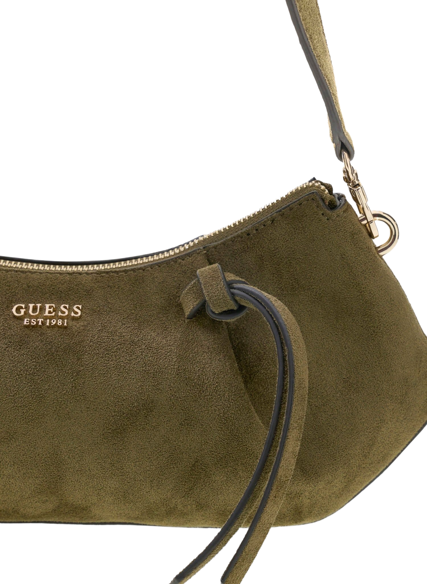 Sac porté épaule effet cuir daim GUESS Vert