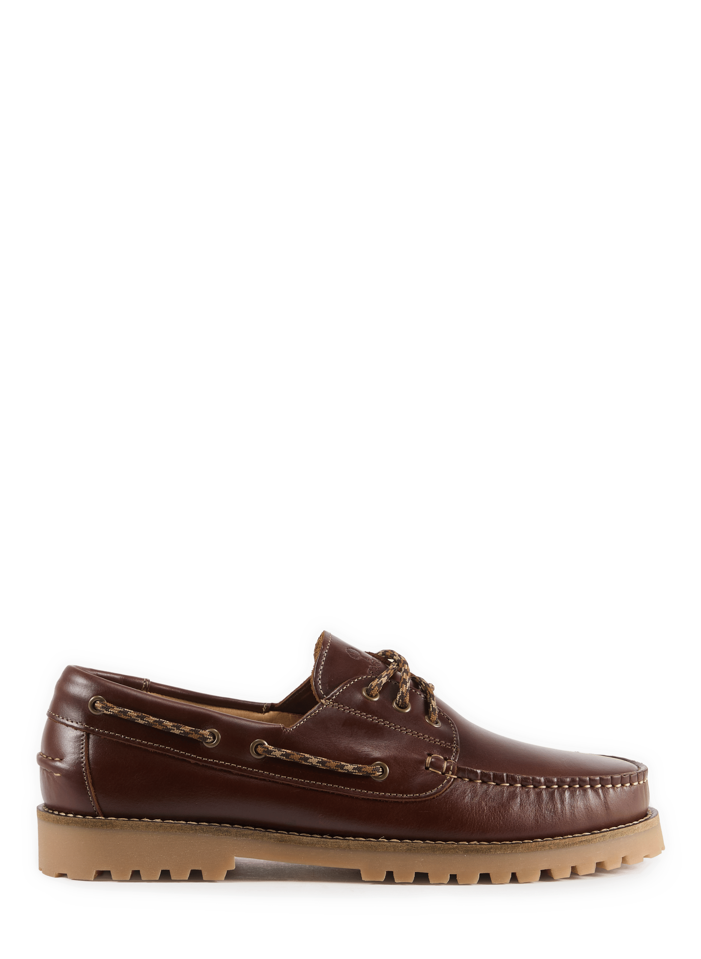 Larch leather lace-up boat shoes FAGUO Brown