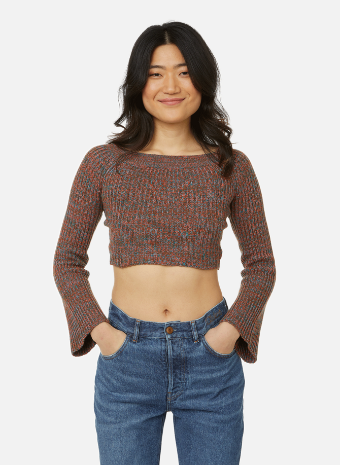 Cropped cashmere knit jumper CHLOÉ
