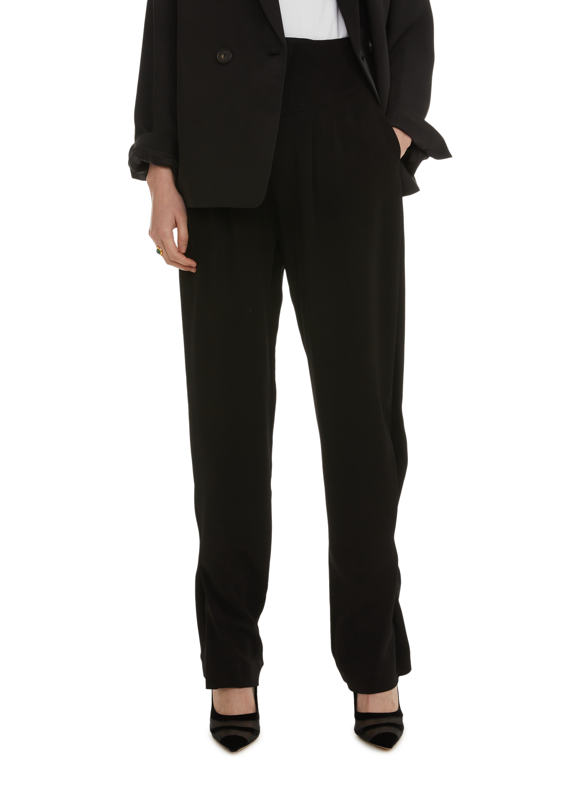 BITE STUDIOS Pantalon sarouel plissé Noir