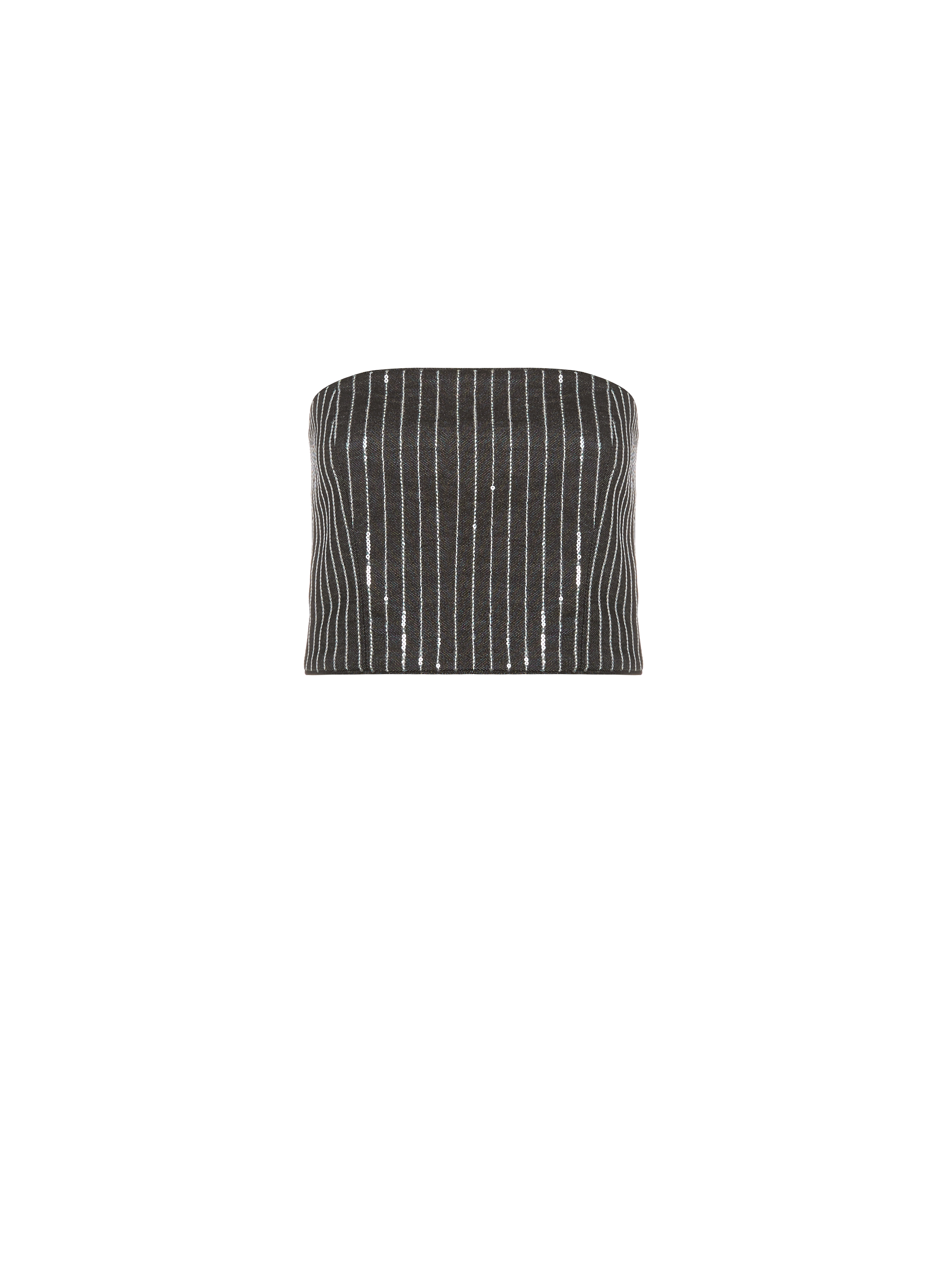 Top bustier à pailleté ROTATE Noir