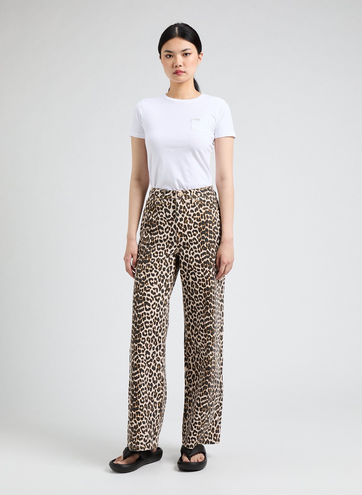 T-shirt coupe droite GUESS Blanc