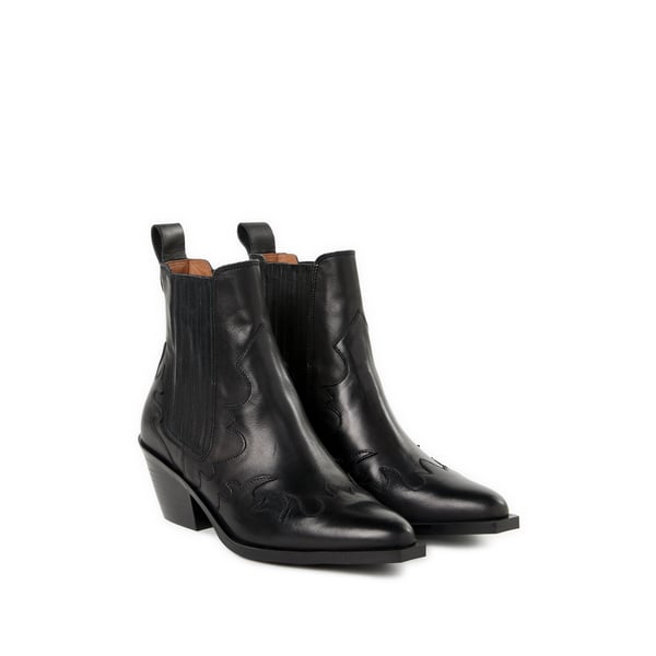 Bottines santiags en cuir