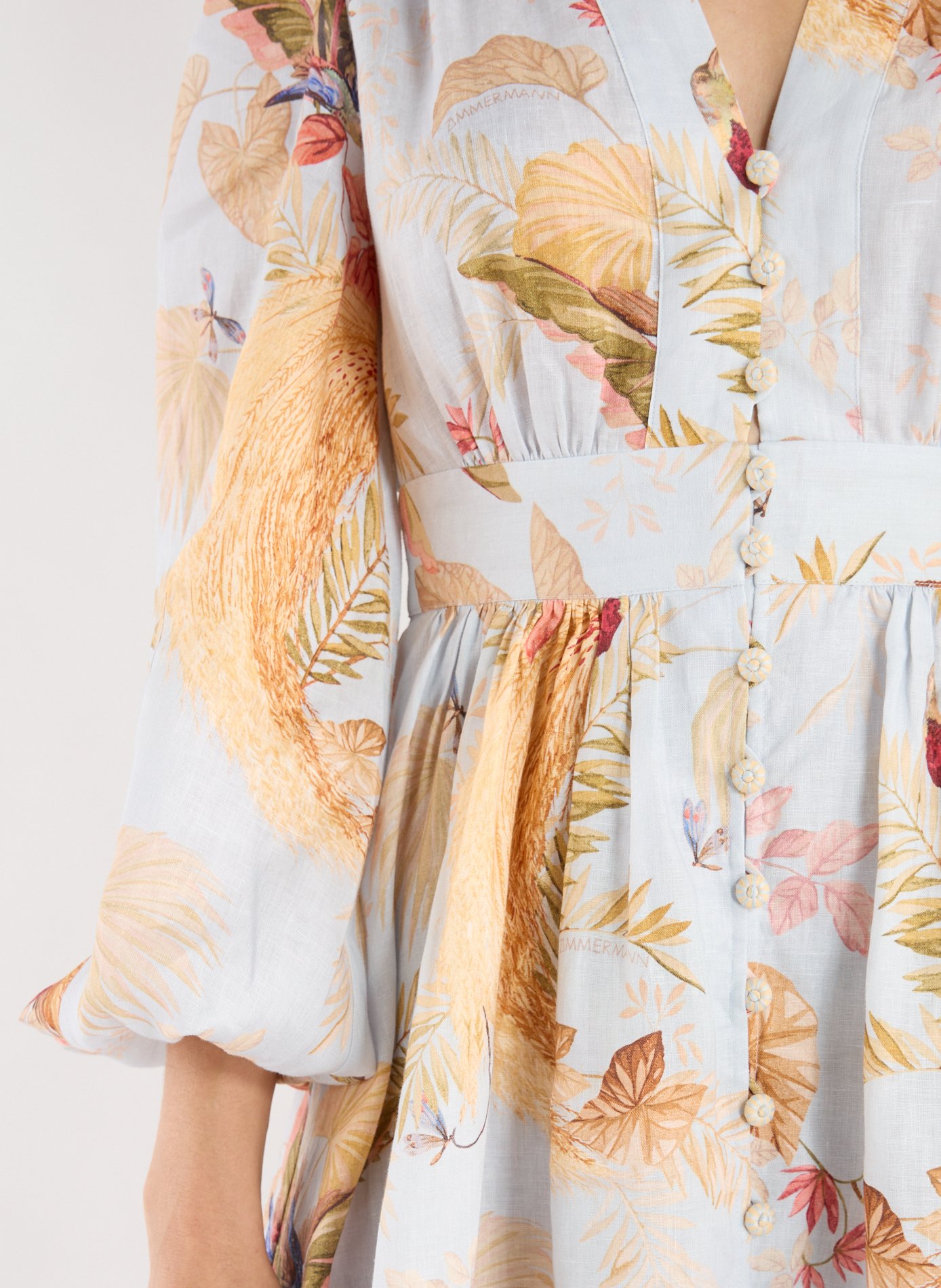 Robe courte Ascension en lin ZIMMERMANN Multicolore