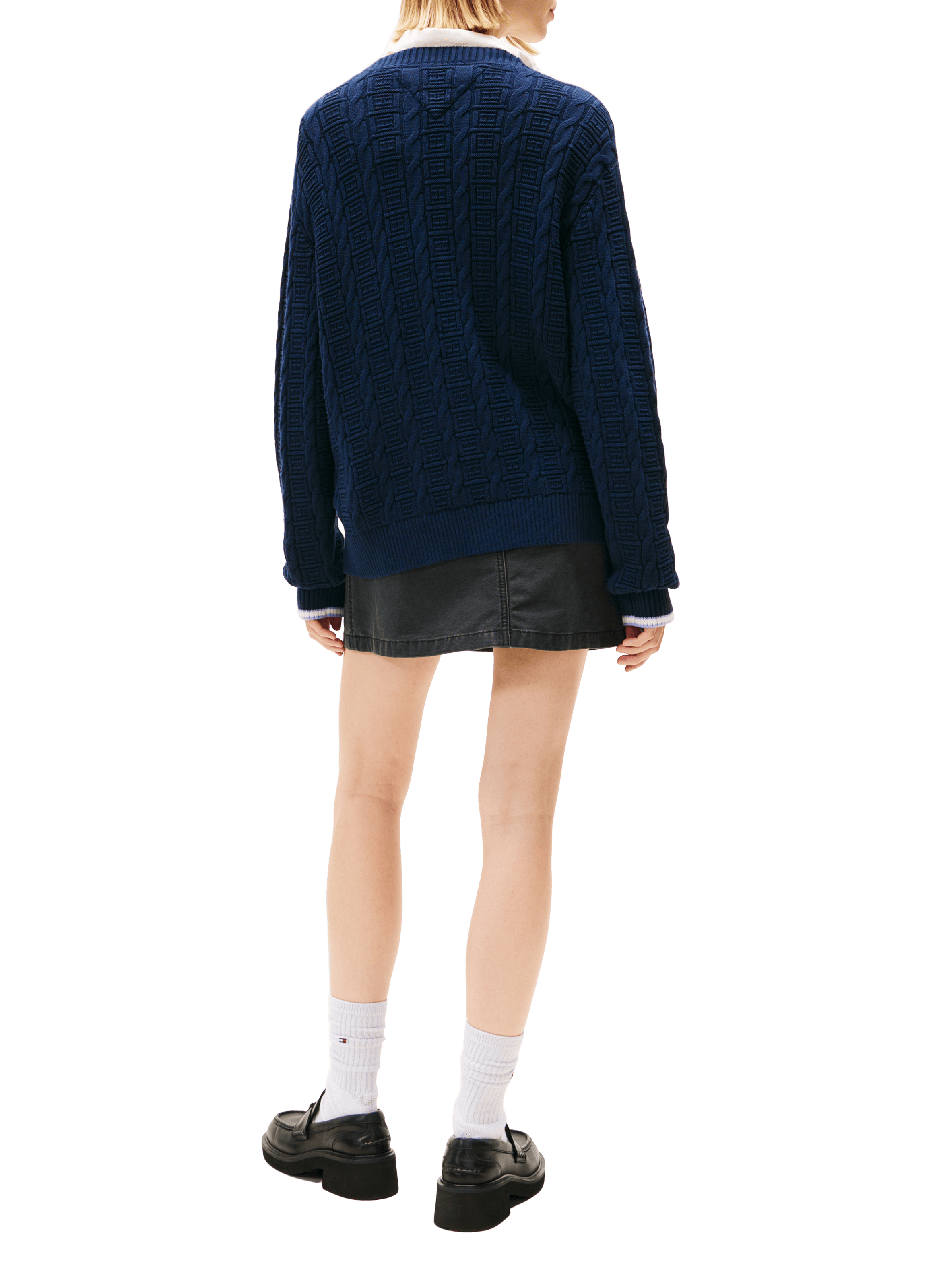 Cardigan en maille torsadée TOMMY HILFIGER Bleu