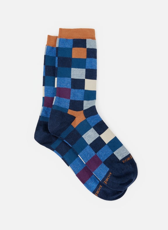 Cotton mid-calf socks Blue by DORÉ DORÉ DORÉ DORÉ Cotton mid-calf socks Blue