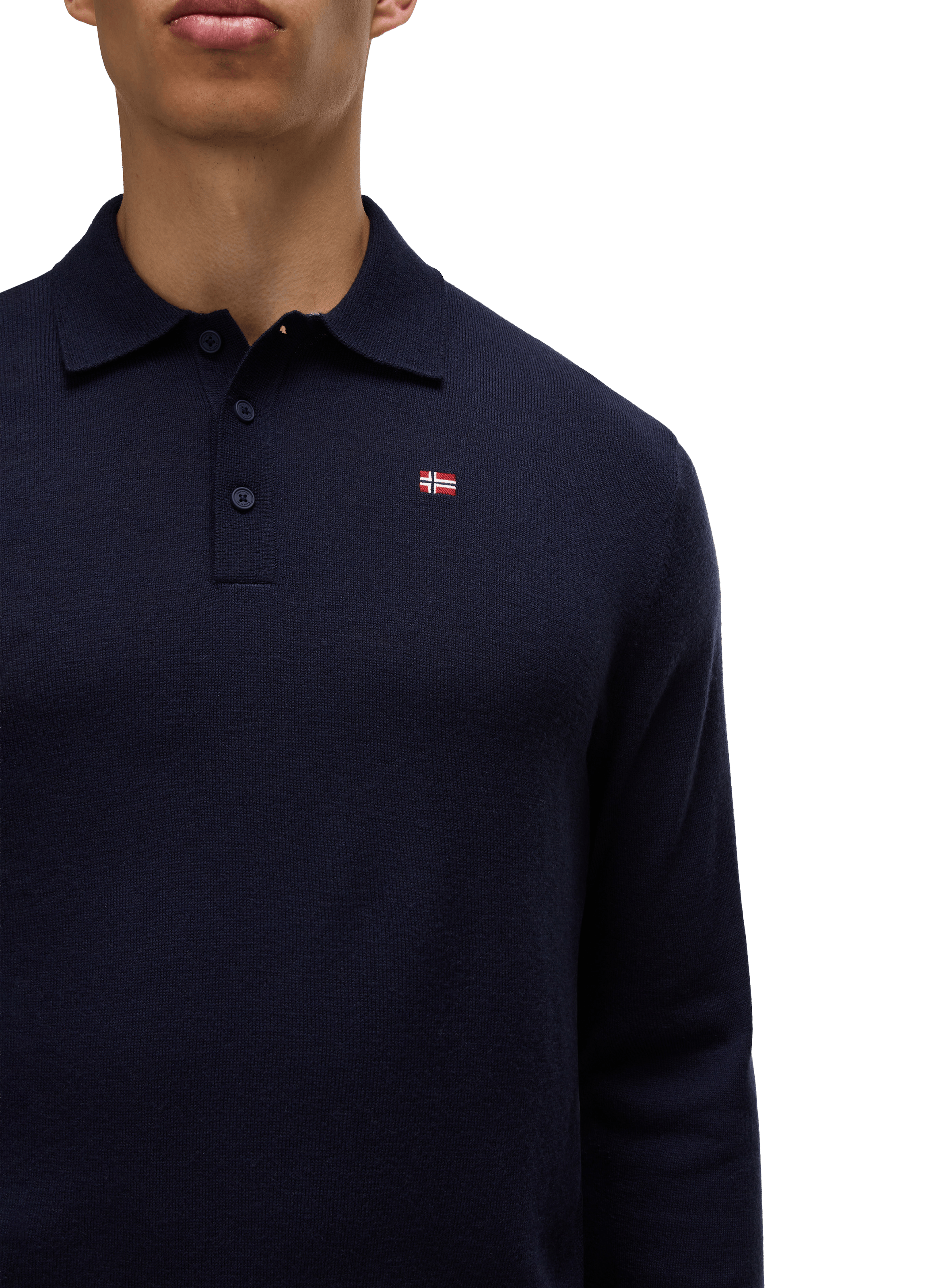 Long-sleeved wool polo shirt NAPAPIJRI Blue