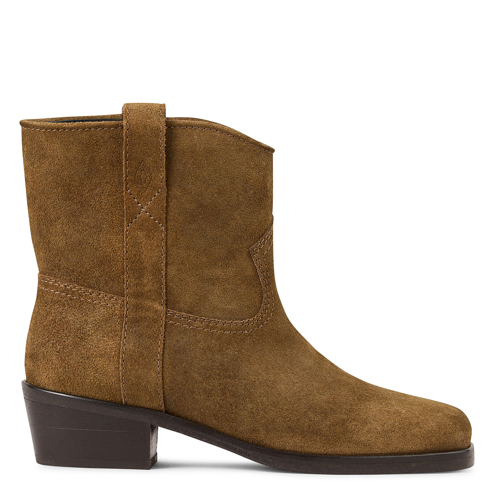 Bottines western en cuir suédé cody BA&SH Marron