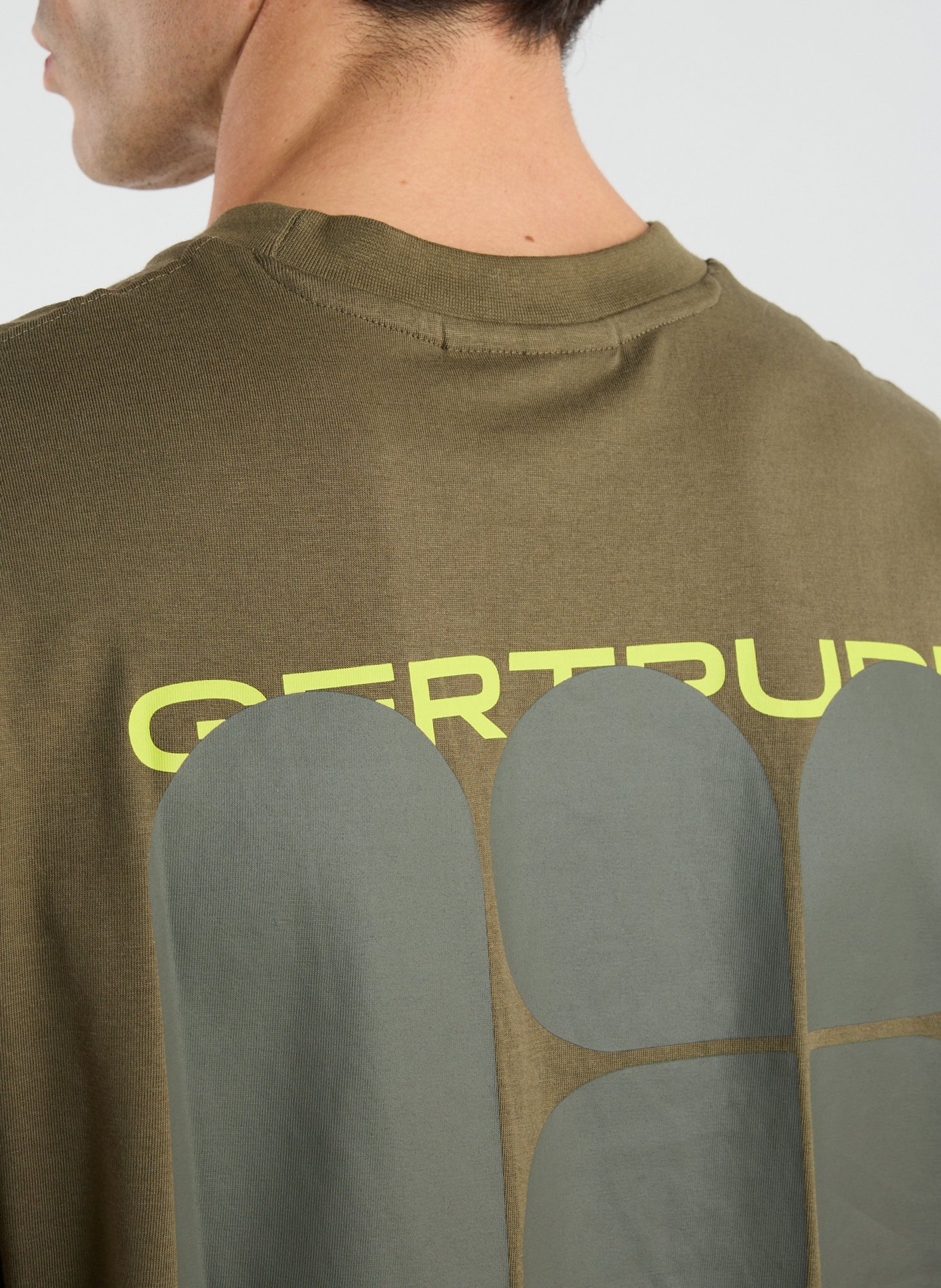 Biker-style cotton t-shirt GERTRUDE ET GASTON Khaki