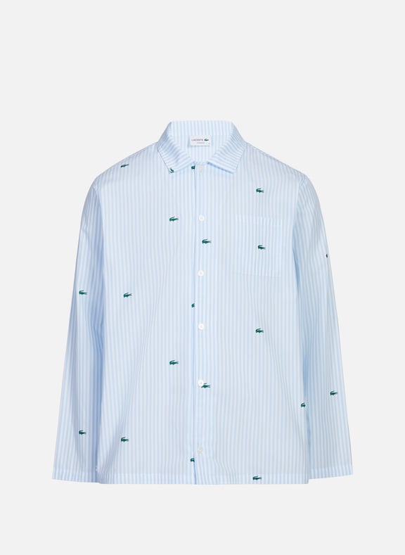 Chemise de pyjama imprimée à rayures en coton  LACOSTE Chemise de pyjama imprimée à rayures en coton  LACOSTE