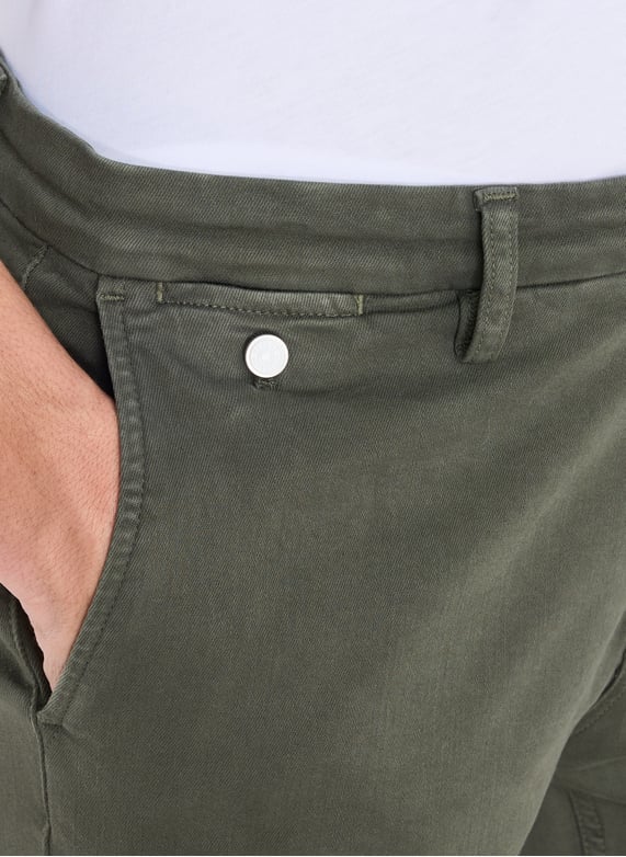 Jeans slim uni en coton mélangé  | Kaki by REPLAY Jeans slim uni en coton mélangé  Kaki