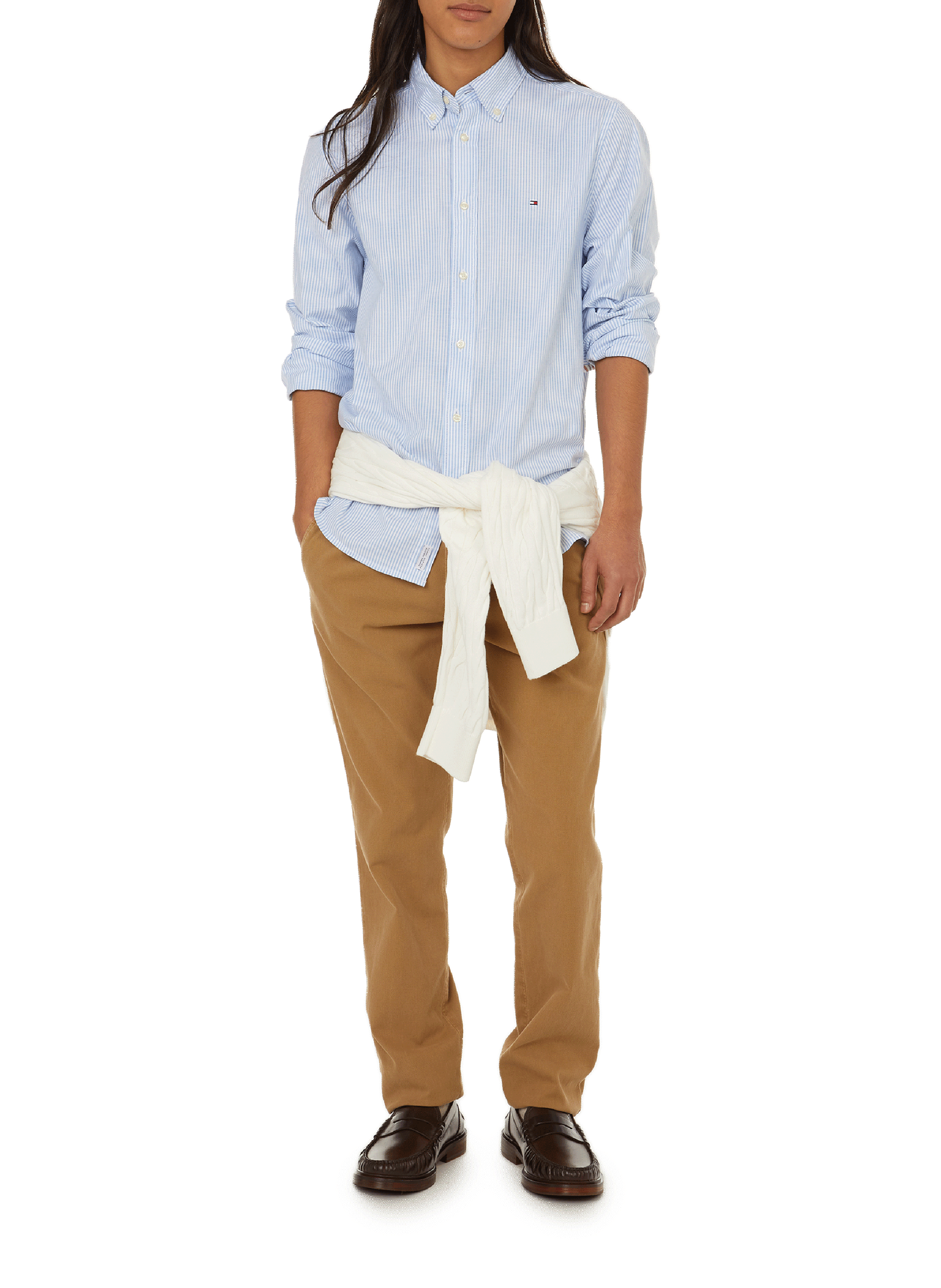 Chemise rayée en coton organique TOMMY HILFIGER Bleu