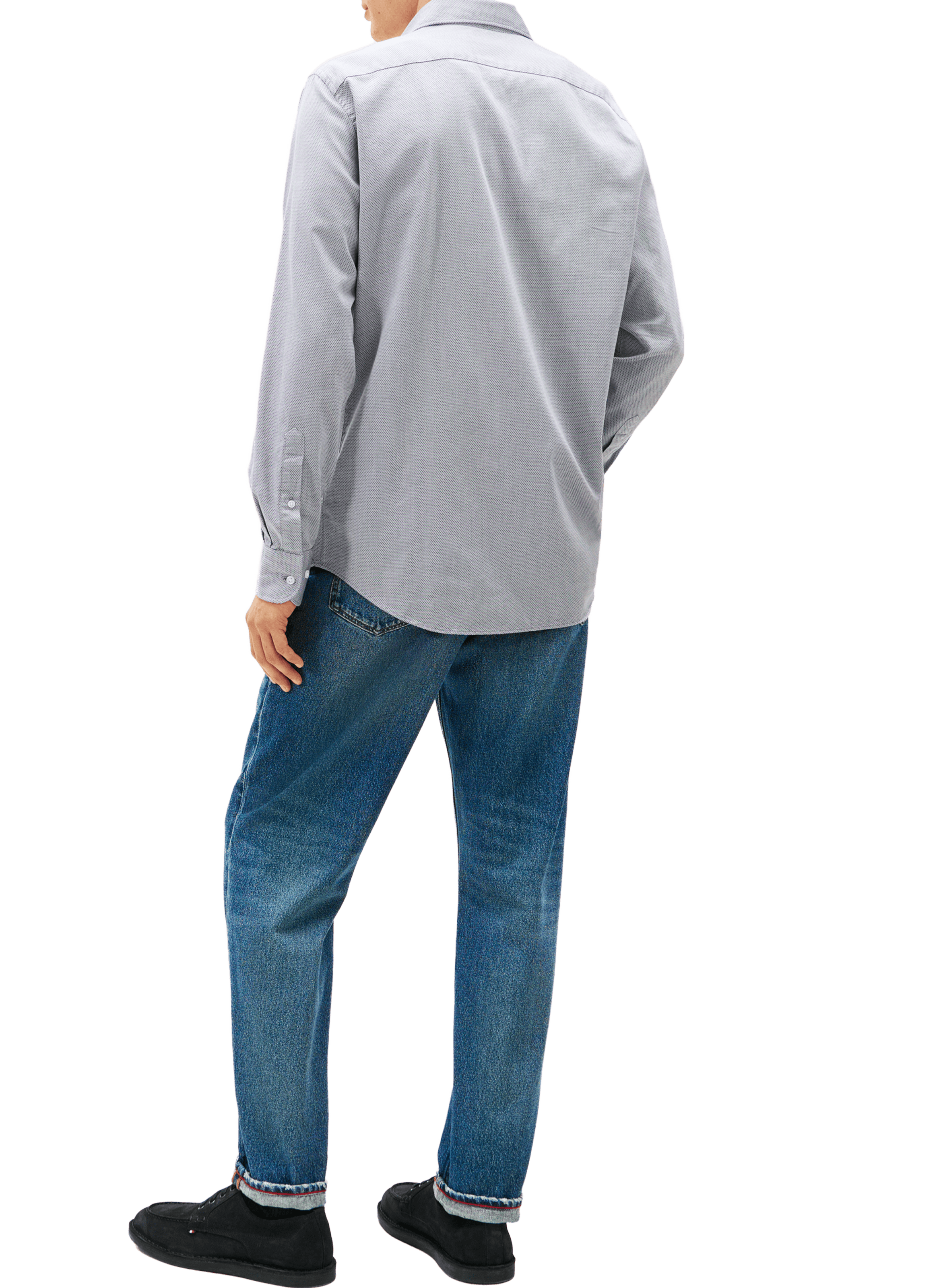 Chemise manches longues à motif en coton  TOMMY HILFIGER Bleu