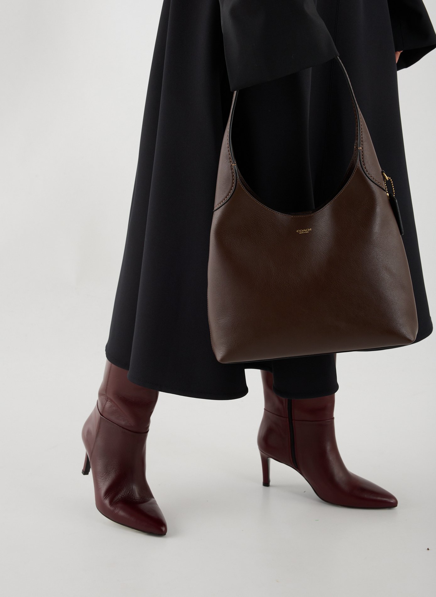 Sac porté épaule Brooklyn 28 en cuir COACH Marron