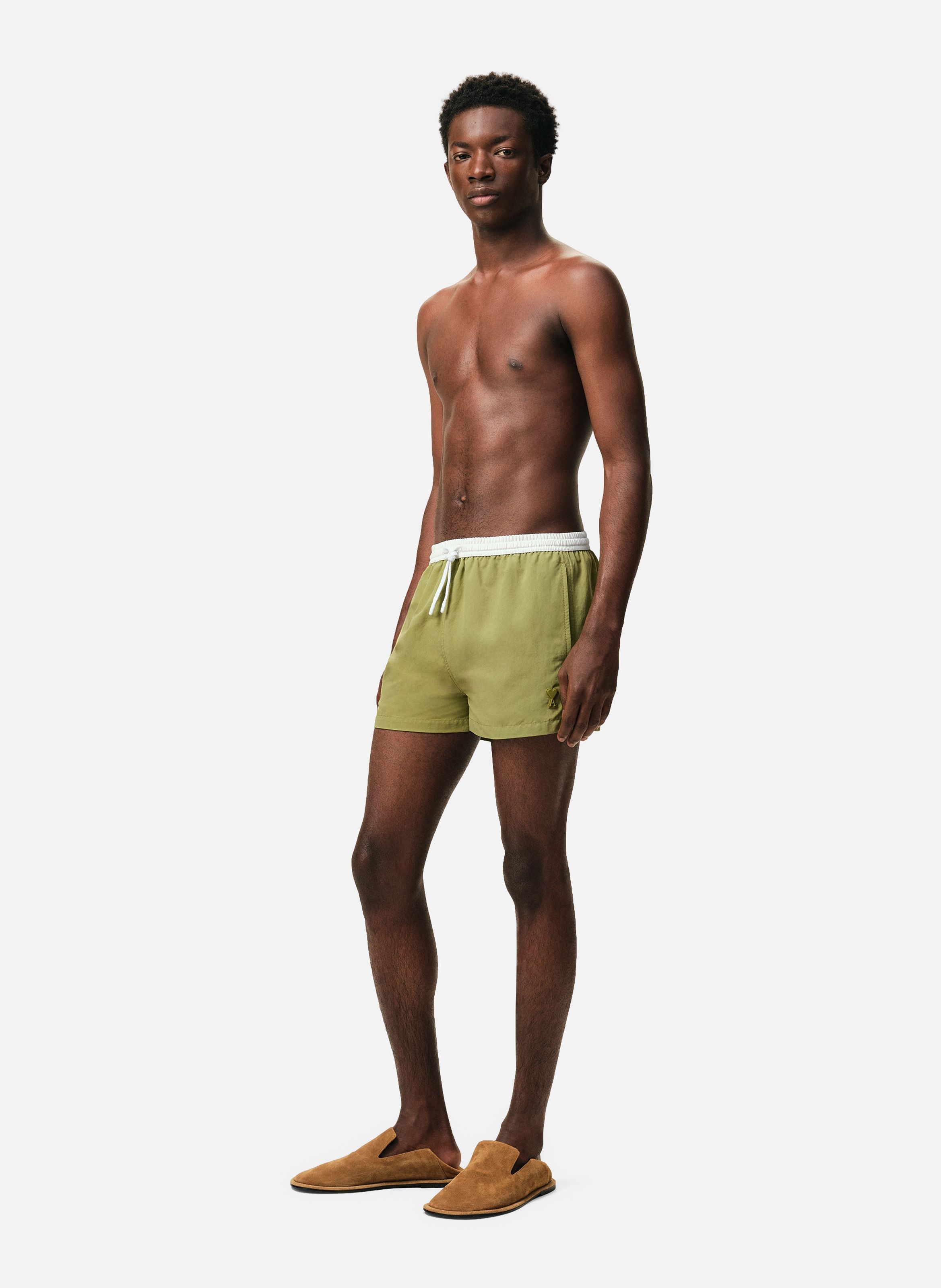 Maillot de bain court en nylon AMI PARIS Vert
