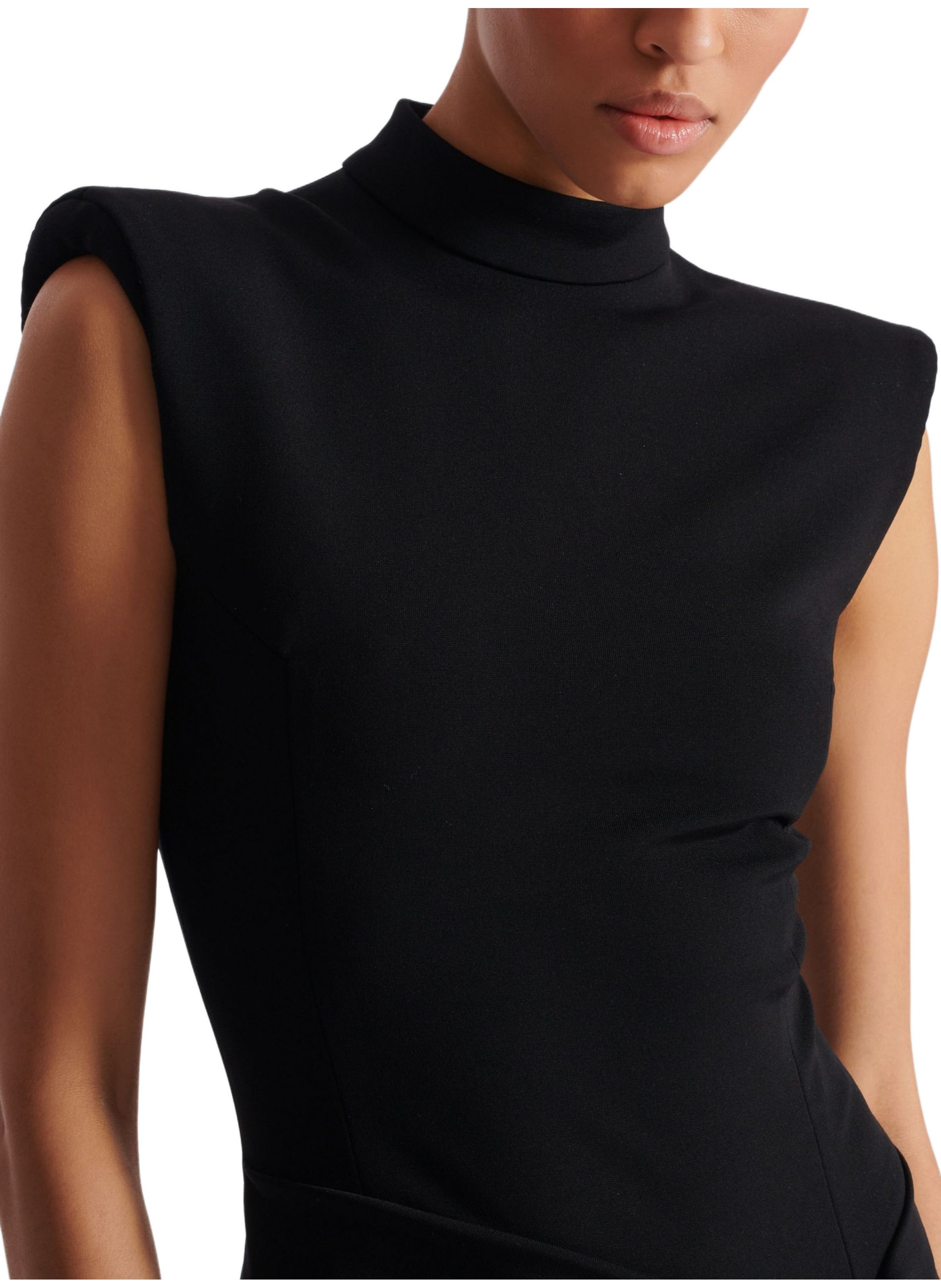 Robe longue fendue en jersey BALMAIN Noir