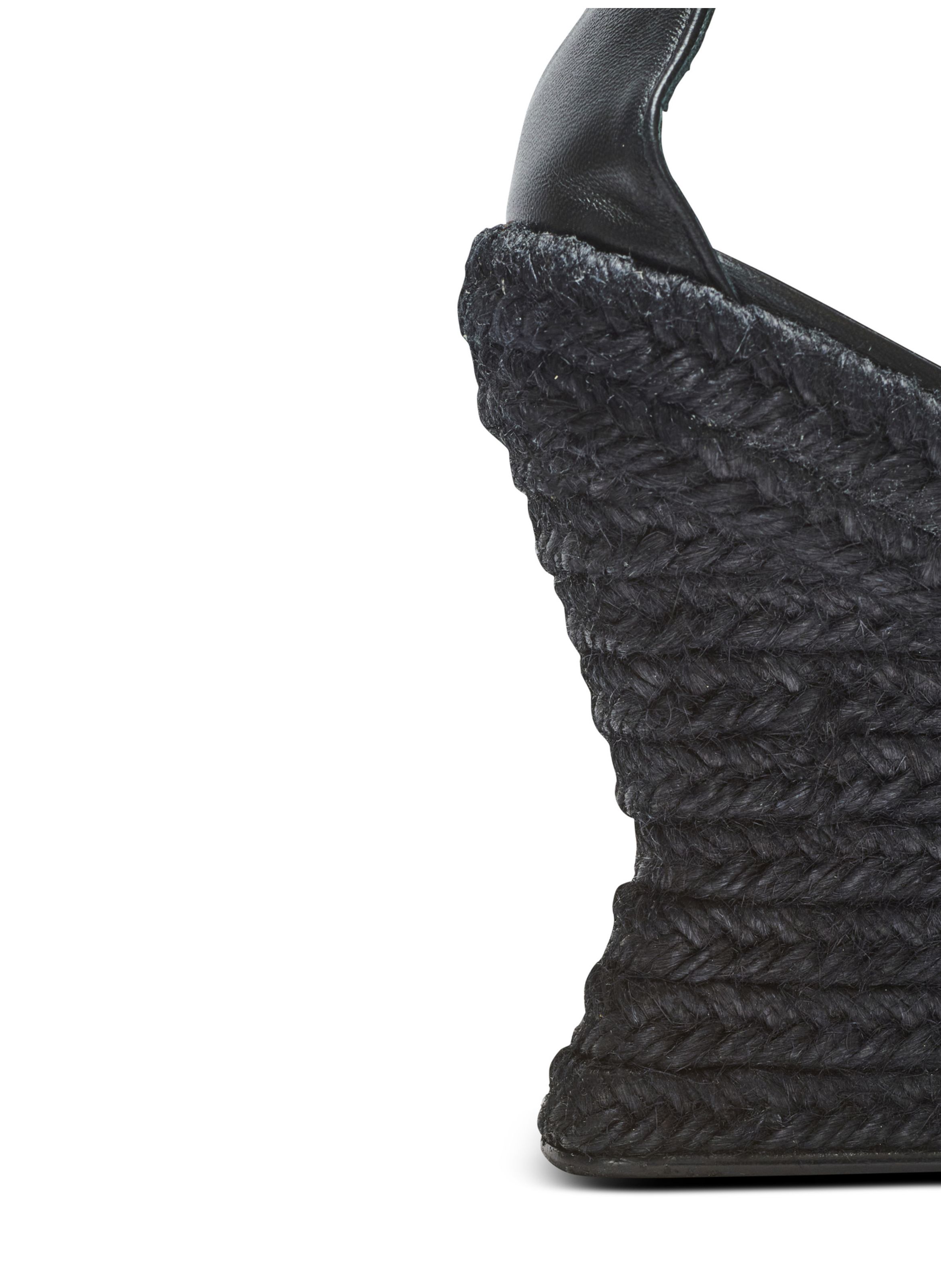 Espadrilles compensées anthem en cuir d’agneau BALMAIN Noir