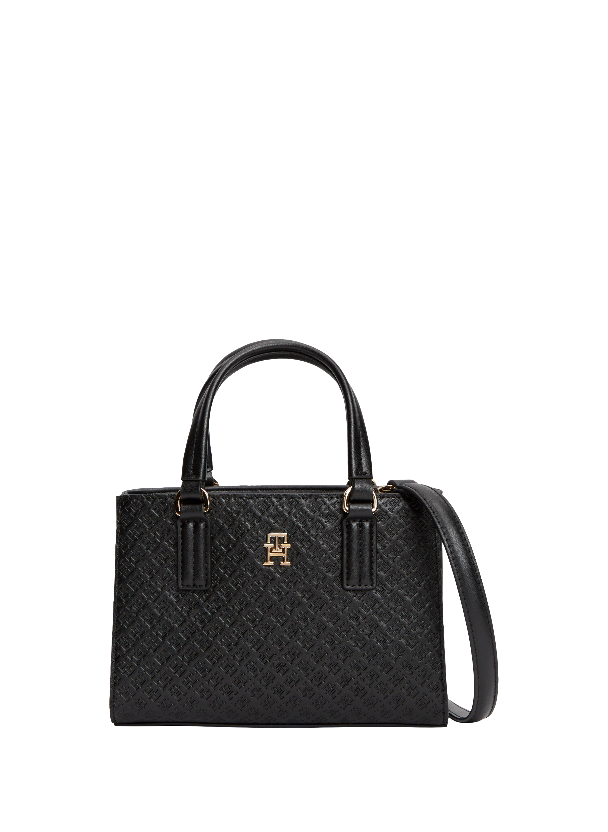 TH Monogram Daily Mini Tote Handbag TOMMY HILFIGER Black