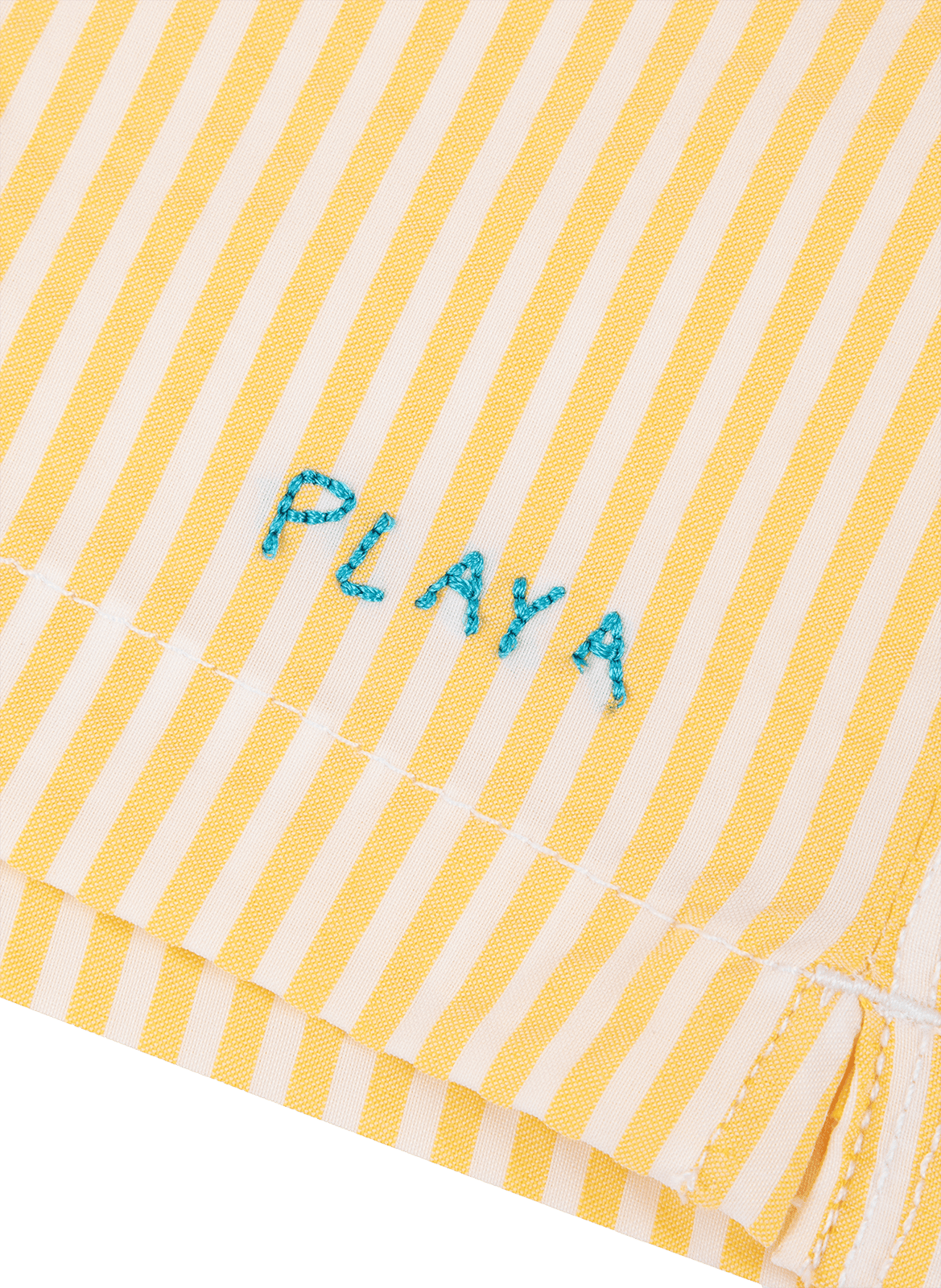 Striped Playa Embroidered Swim Shorts MAISON LABICHE Yellow