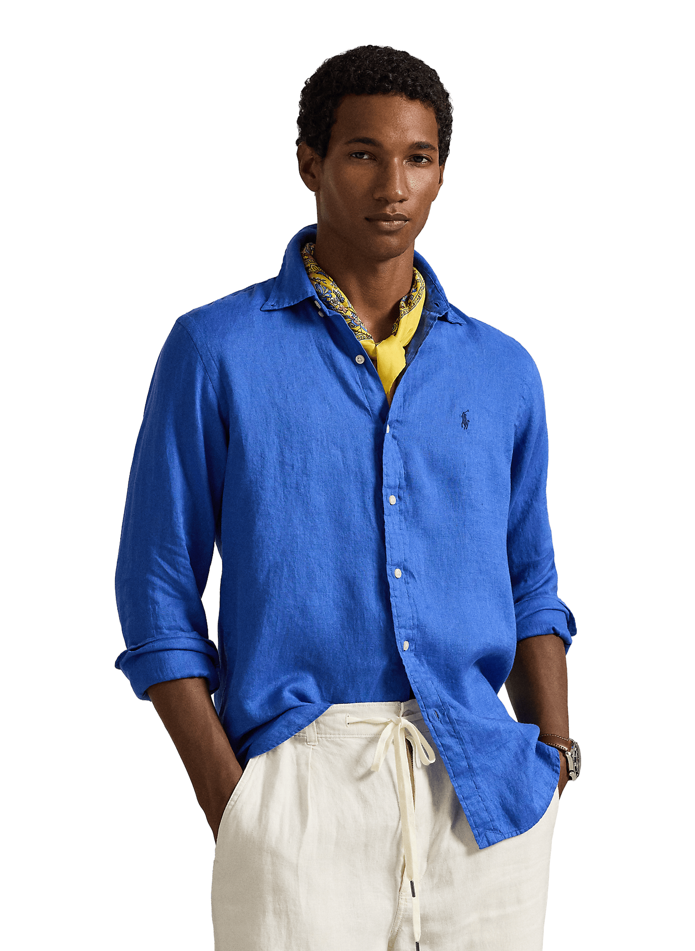 Chemise en lin POLO RALPH LAUREN Bleu