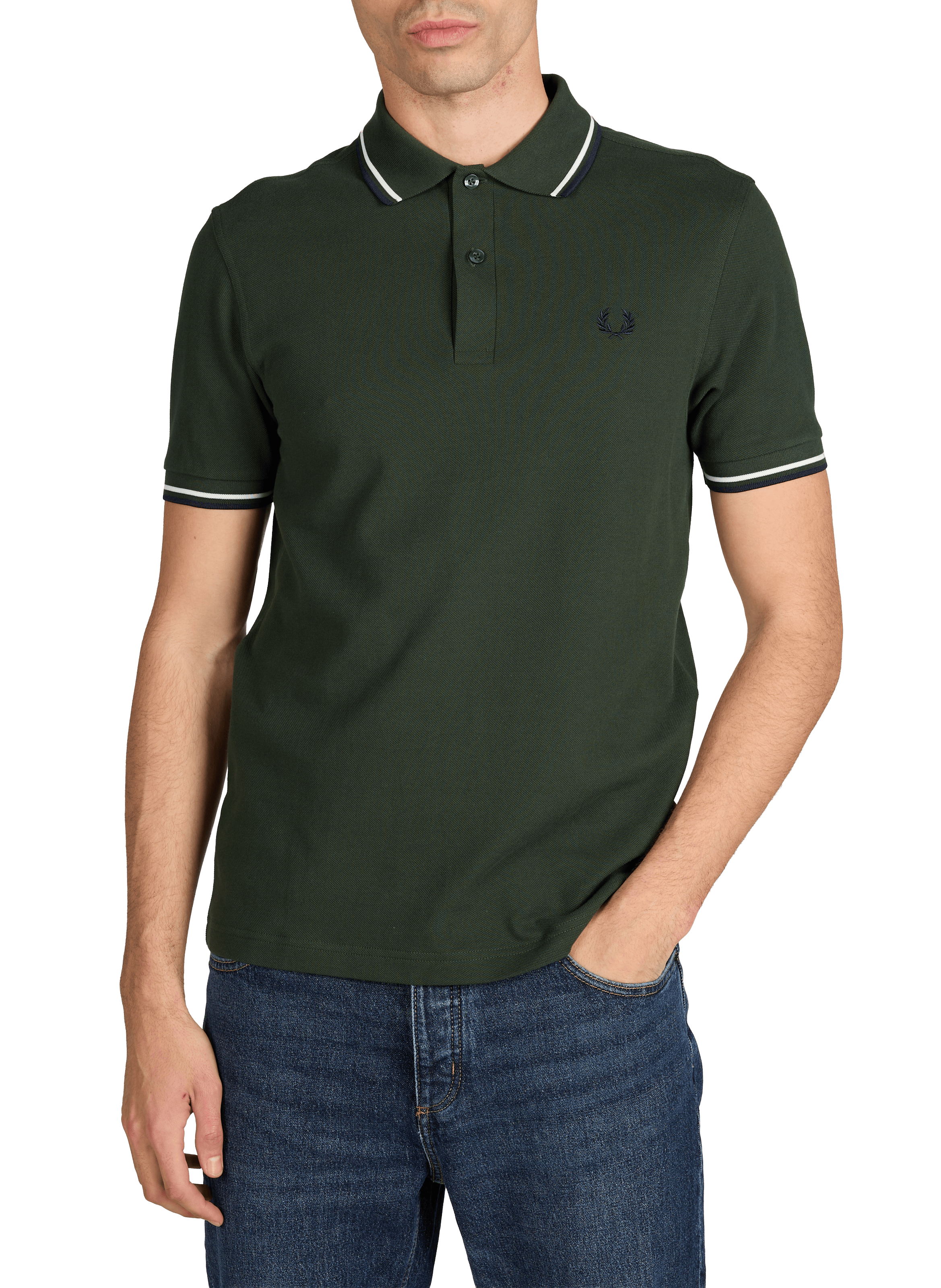 Polo à manches courtes en coton FRED PERRY Vert