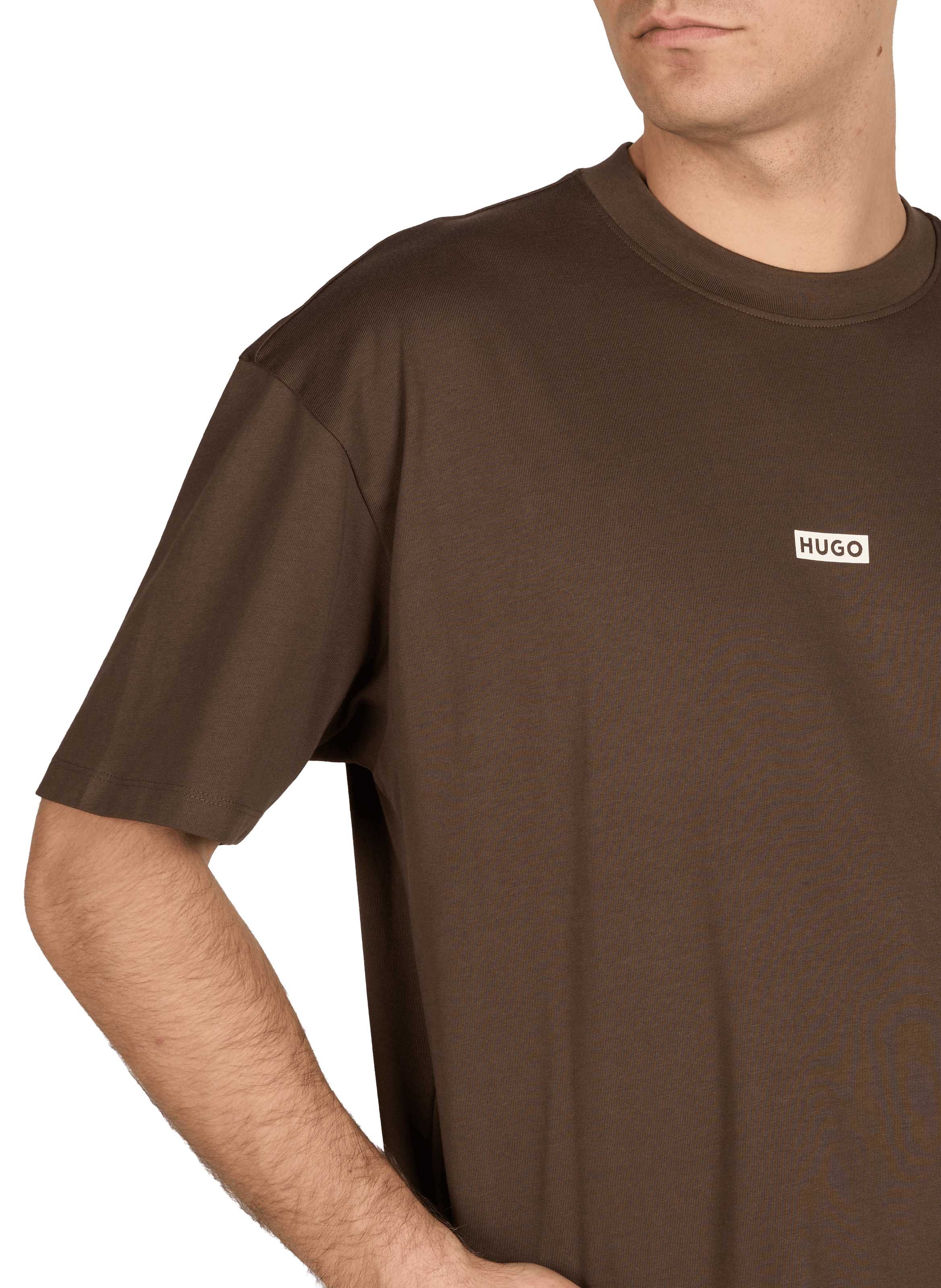 T-shirt en coton Nalono HUGO BLUE Marron