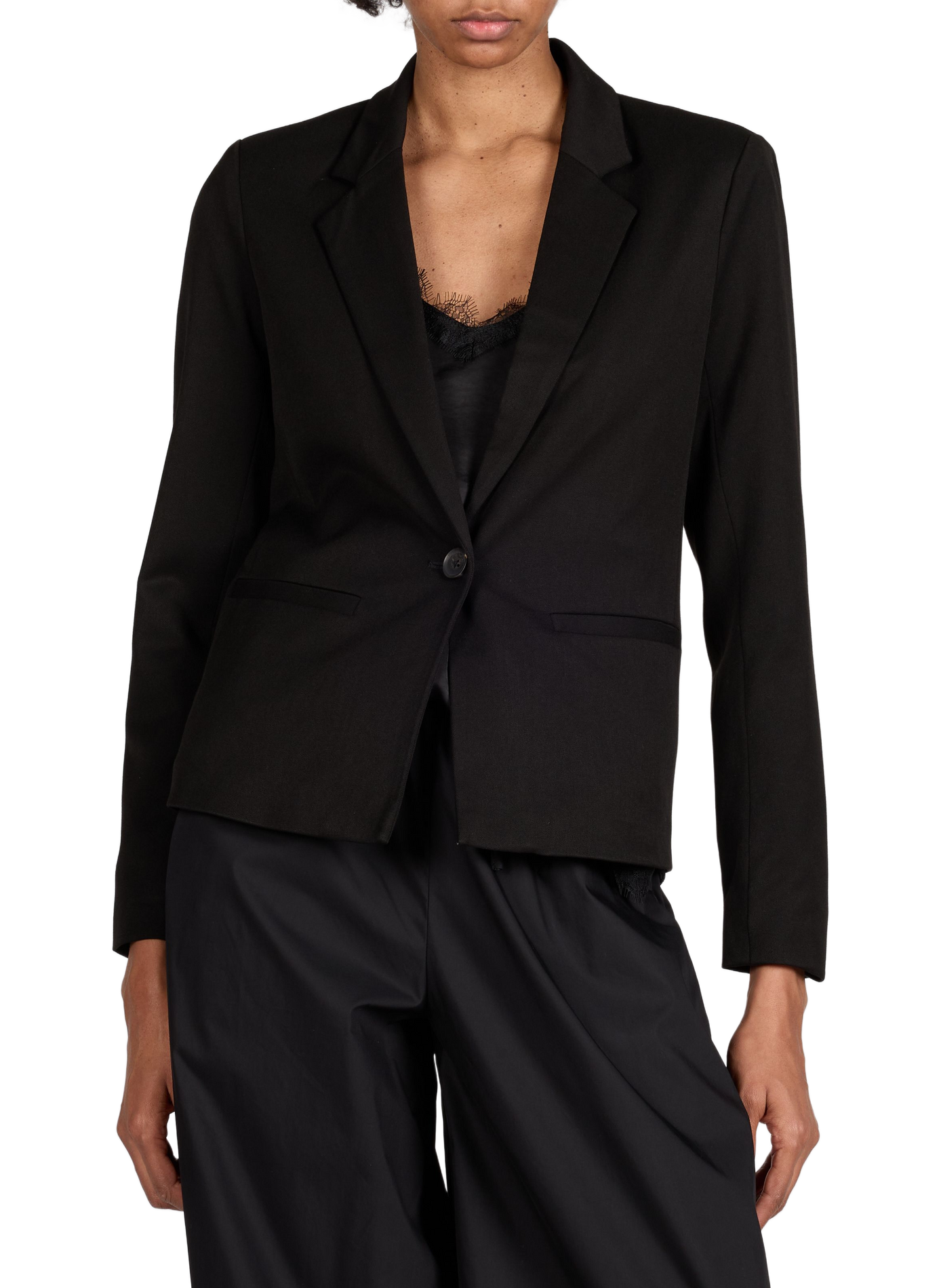 Straight blazer with single button fastening OBJECT Black