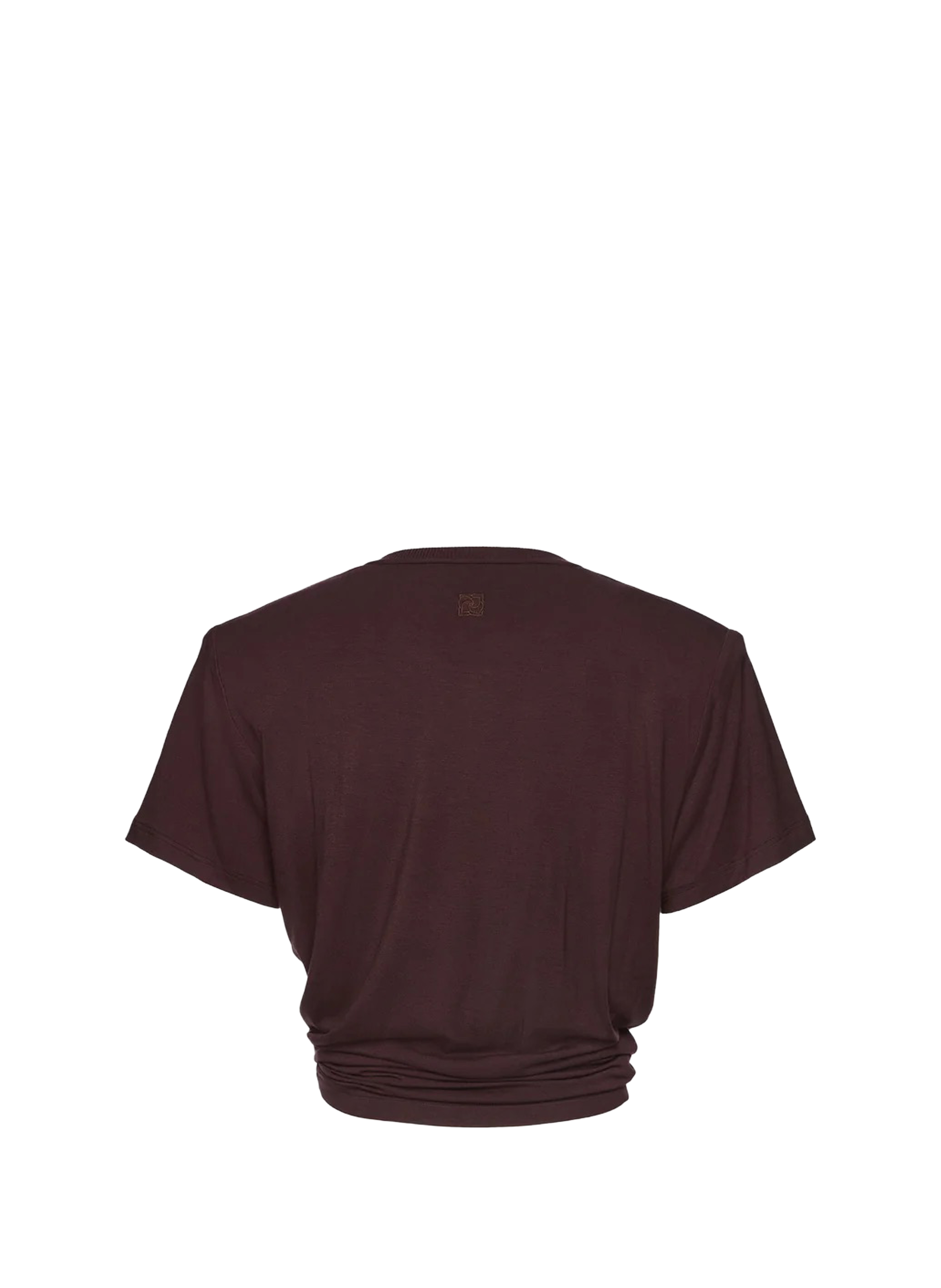 T-shirt uni noué à l'avant MAGDA BUTRYM Marron