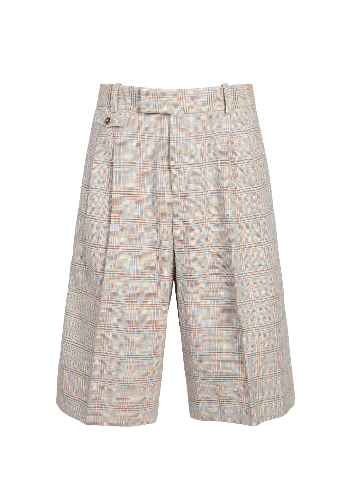 Short ample à carreaux translates to "Checkered loose shorts" DROLE DE MONSIEUR Beige