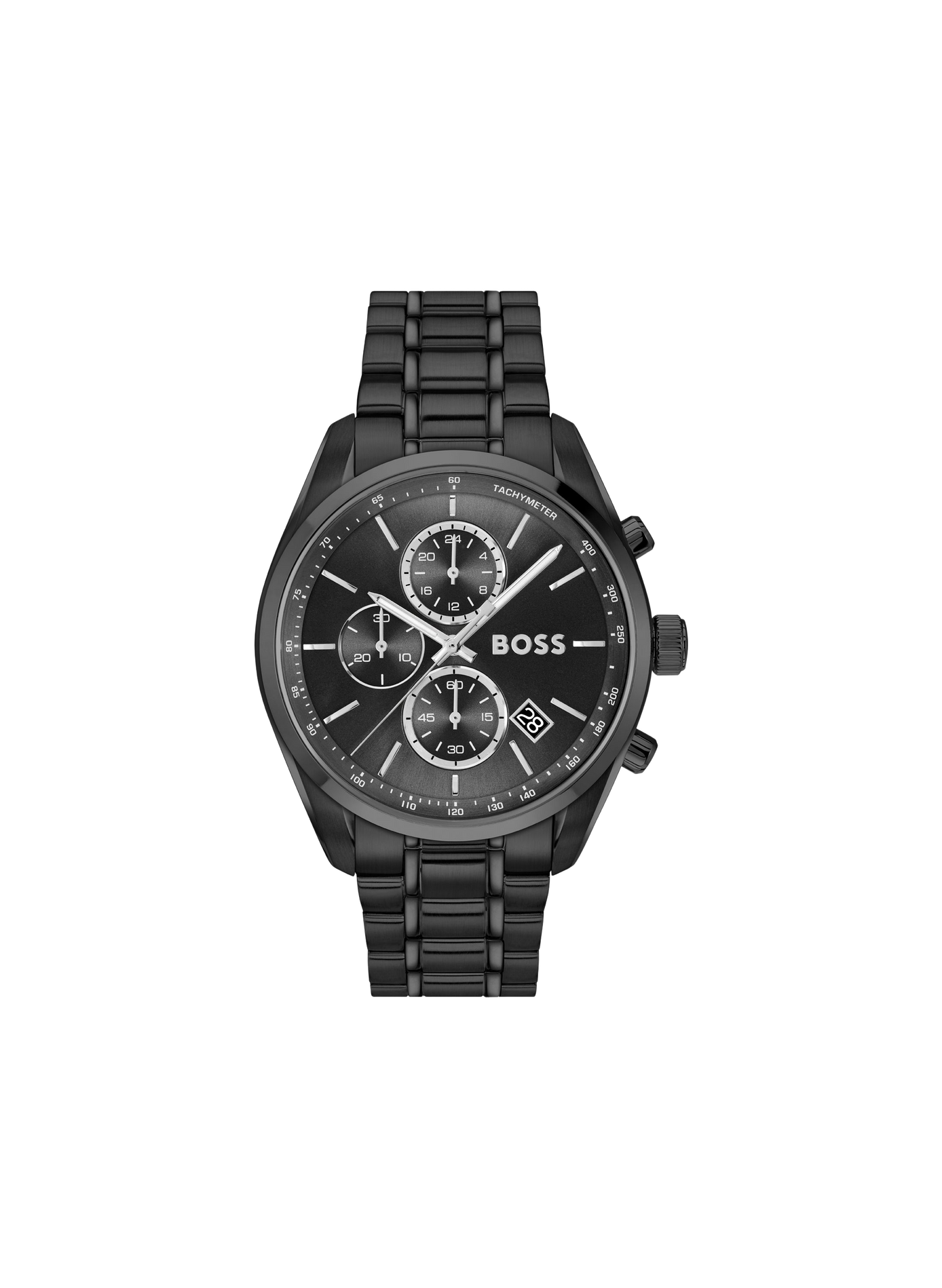 Montre quartz Grand prix 44 en acier inoxydable BOSS MONTRES Noir