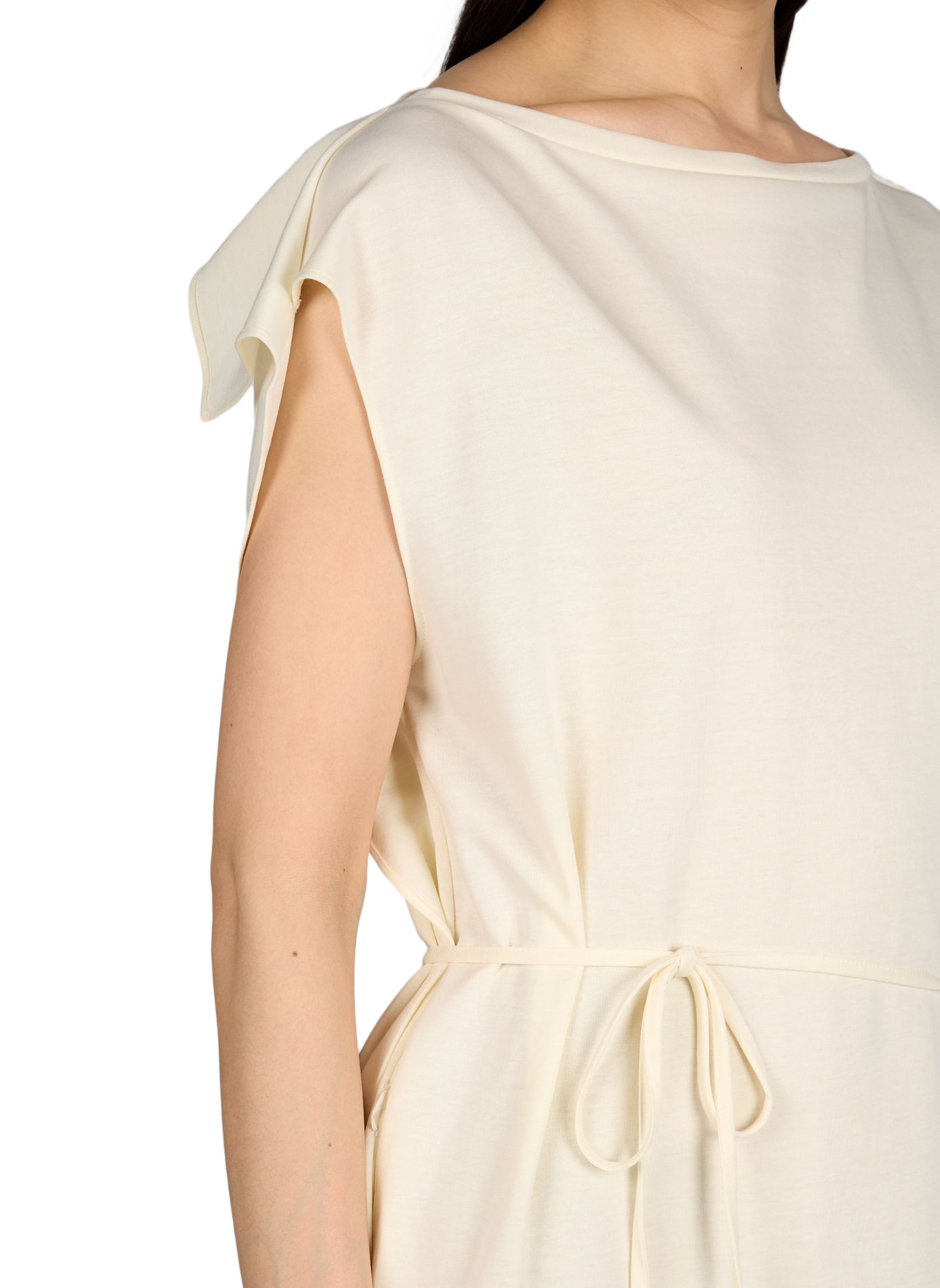 Robe longue col carré en coton mélangé VIKTORIA CHAN Beige