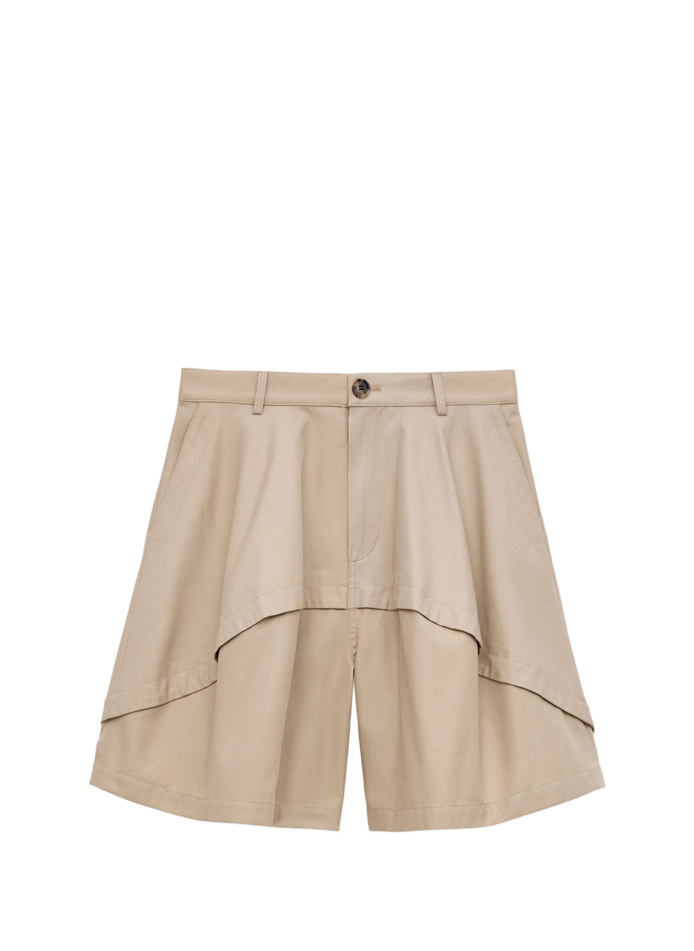Asymmetrical cotton Shorts LOEWE Beige