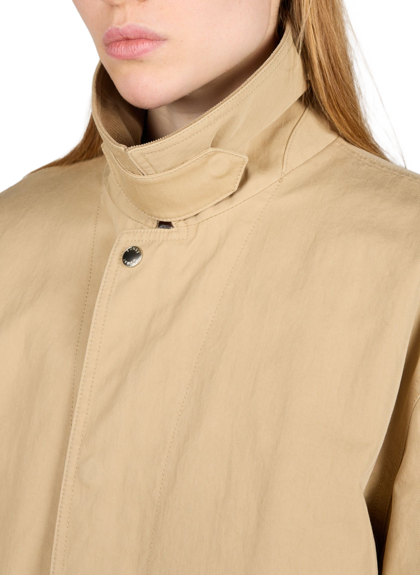 Straight jacket with classic collar in blended cotton DUNST Beige
