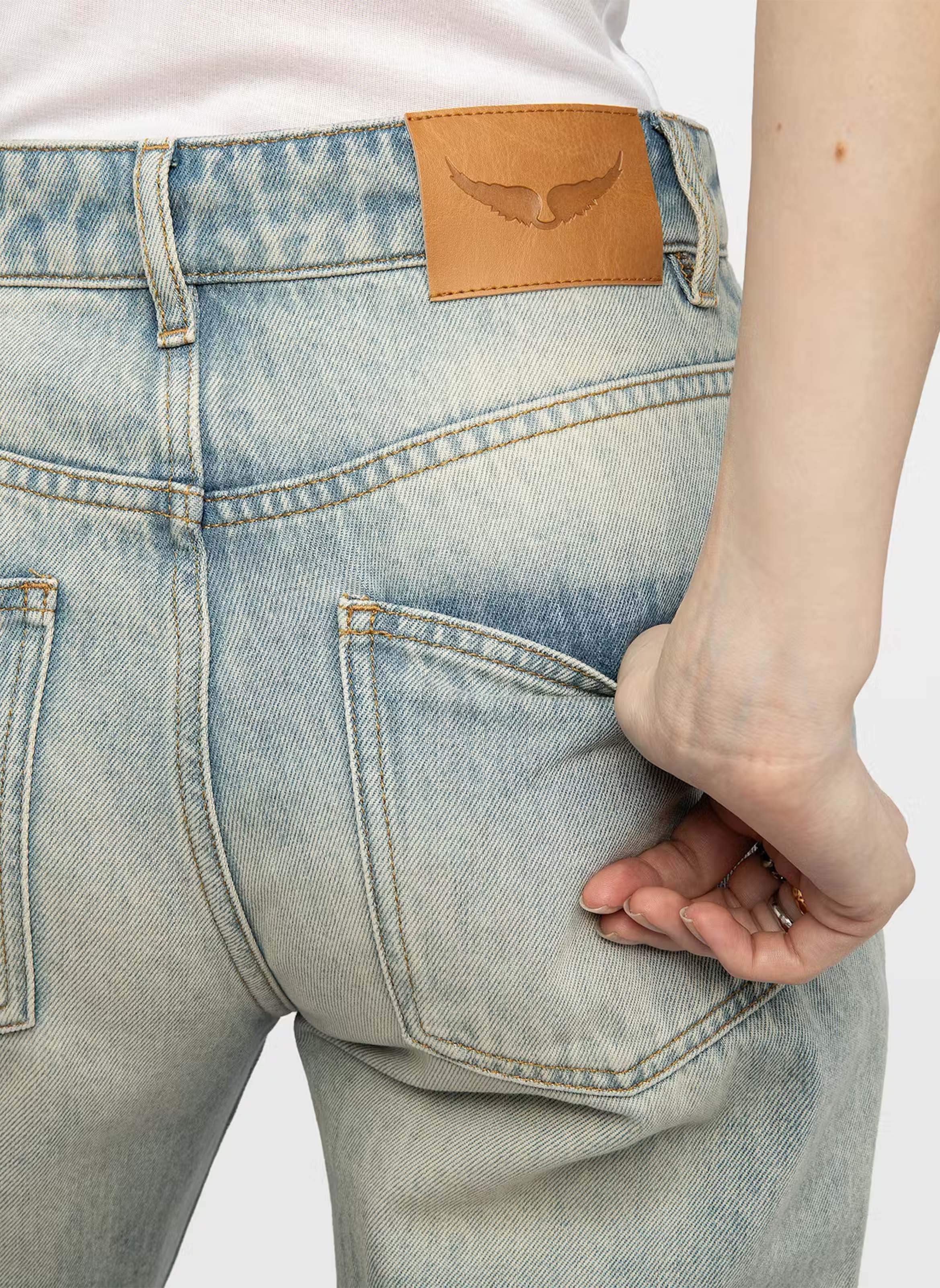 Flared Monogram Cotton Summer Jeans ZADIG&VOLTAIRE Blue