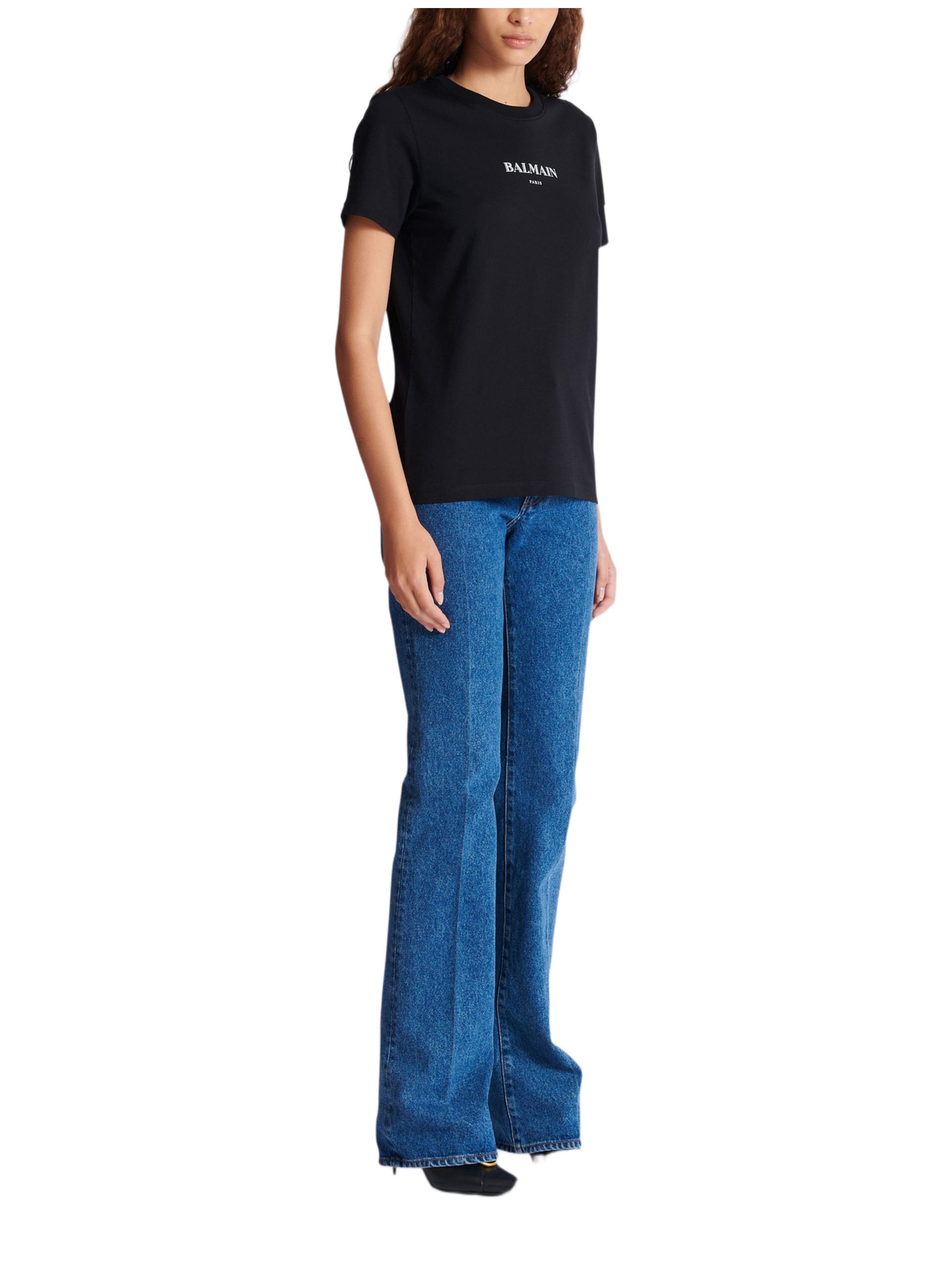 T-shirt avec imprimé balmain BALMAIN Noir